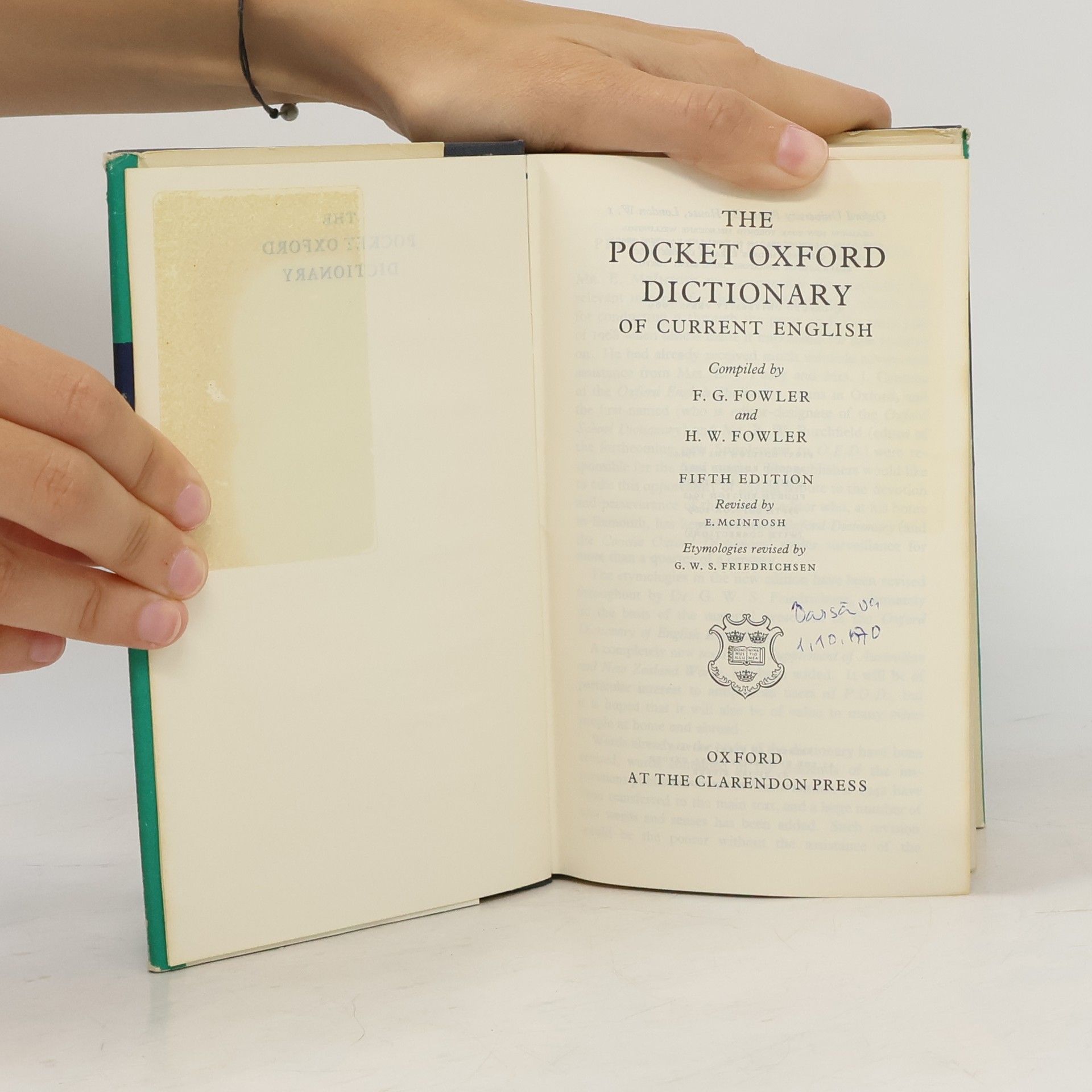 E. McIntosh Pocket Oxford Dictionary of Current English