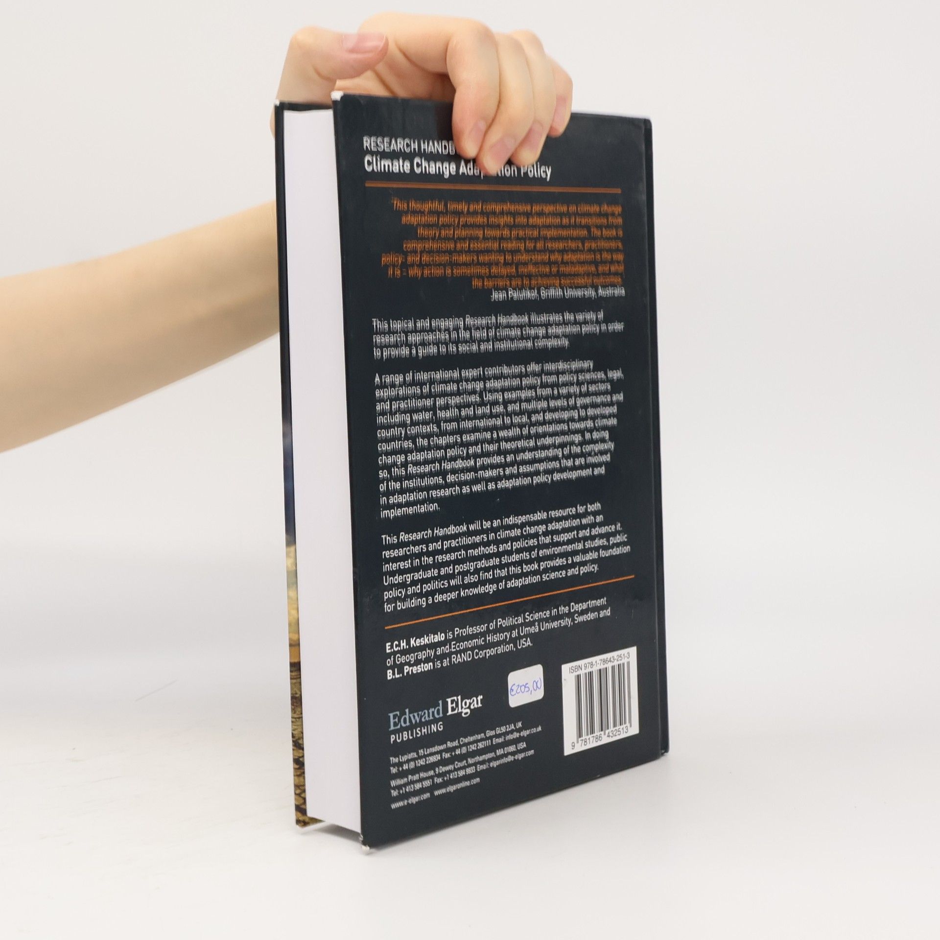 Eva Carina Helena Keskitalo Research Handbook on Climate Change Adaptation Policy