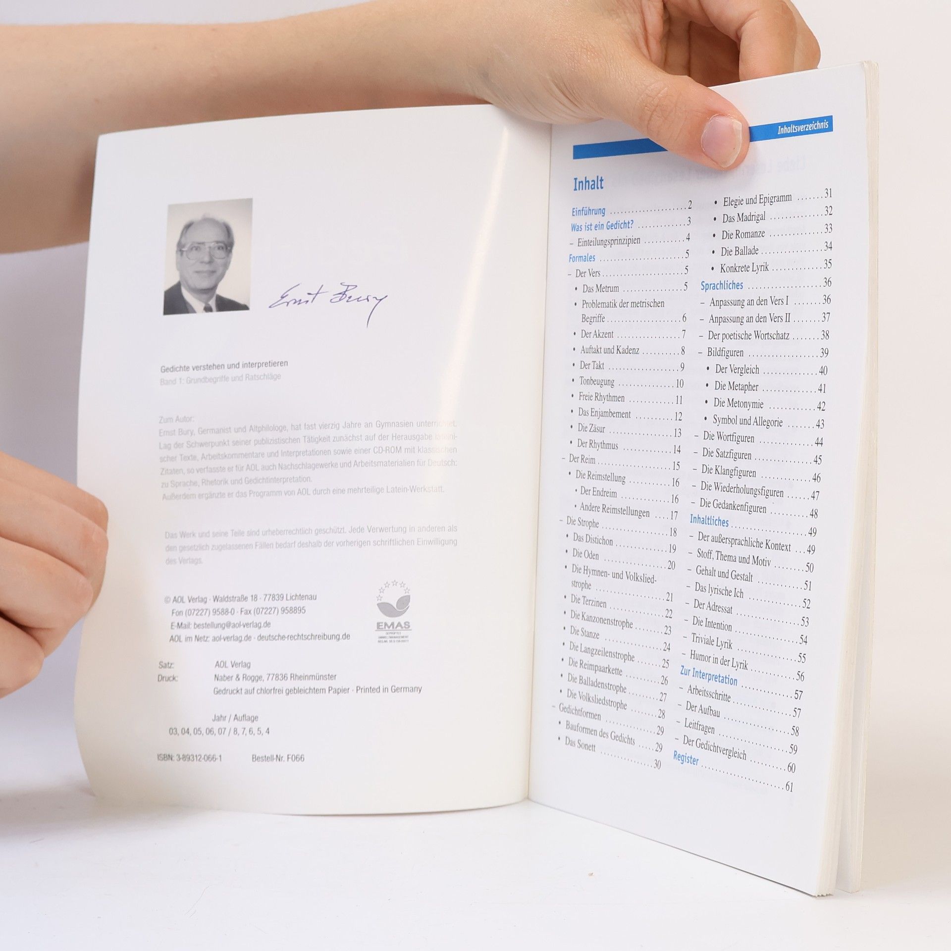 Ernest Bury AOL Kompakt - 1: Gedichte verstehen und interpretieren