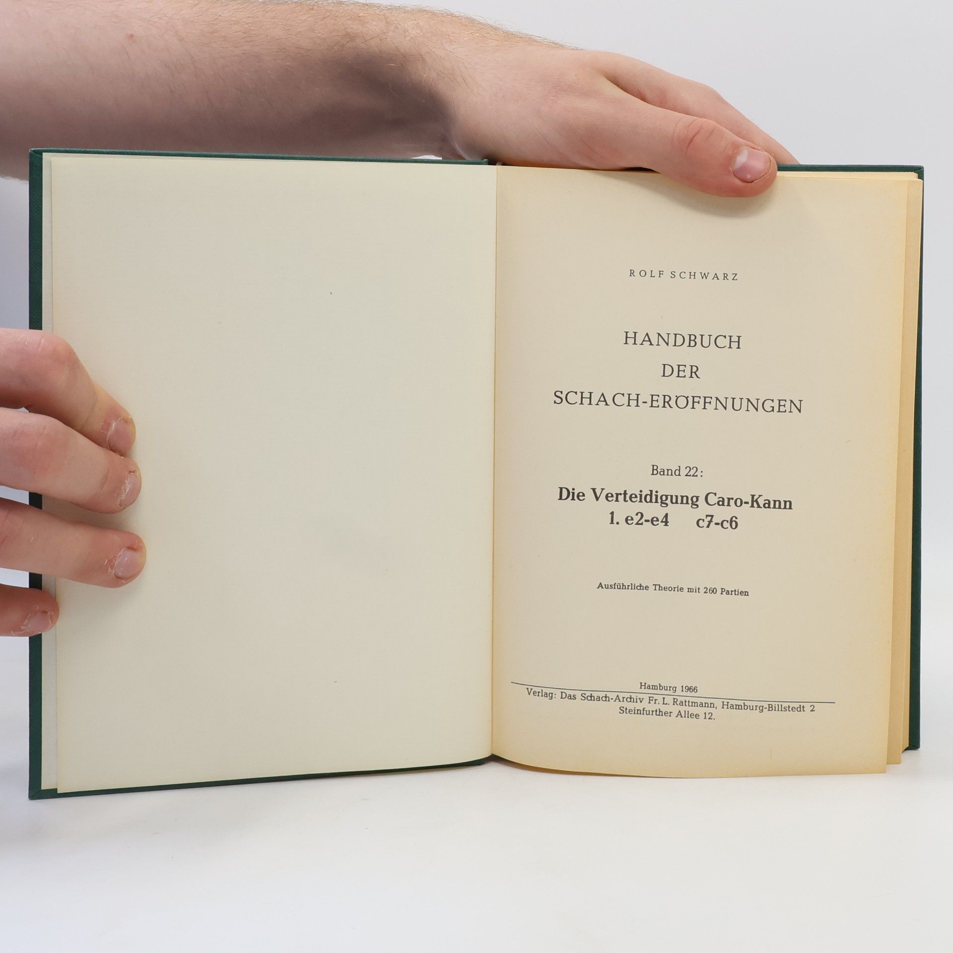 Rolf Schwarz Handbuch der Schach-Eroffnungen