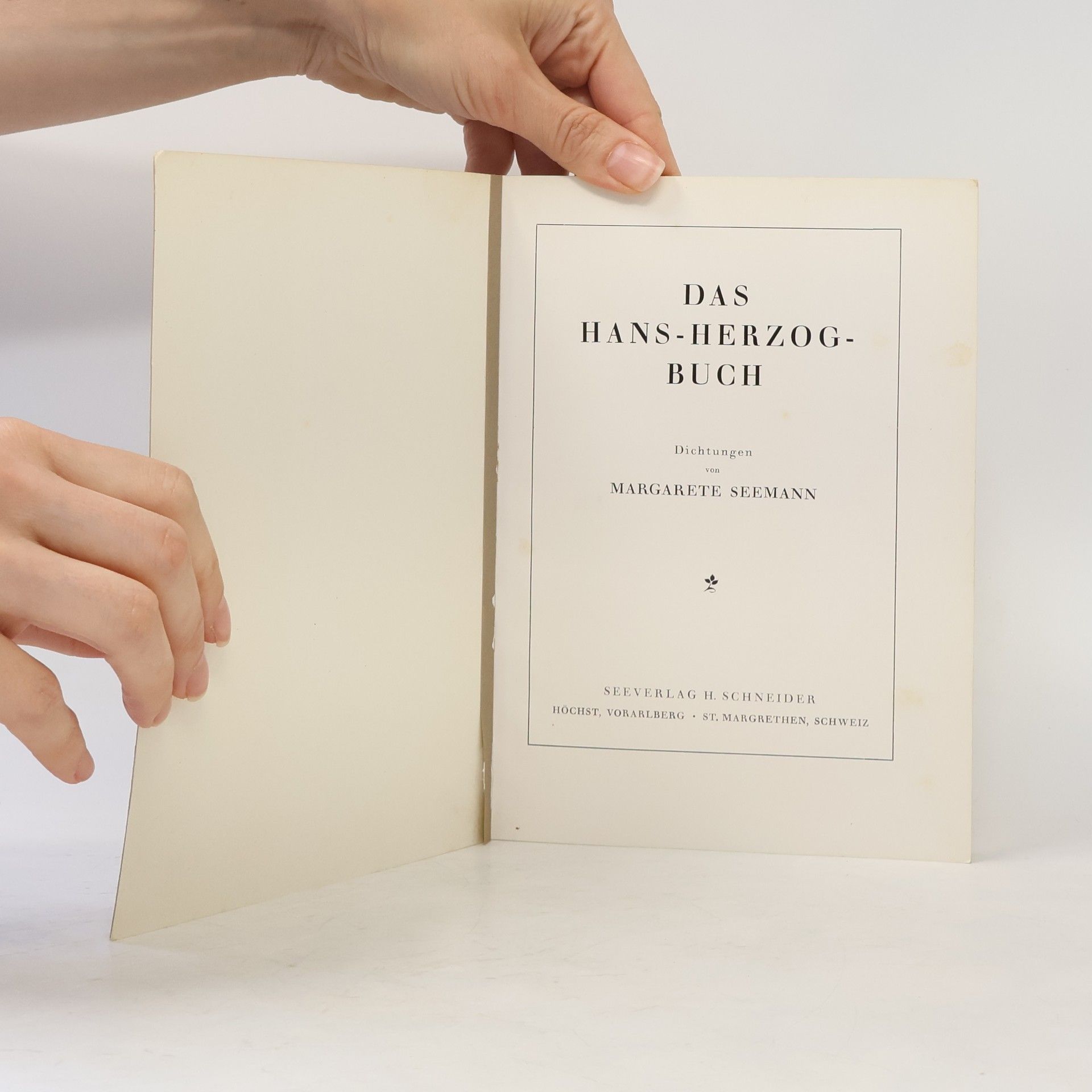 Margarete Seemann Das Hans-Herzog-Buch