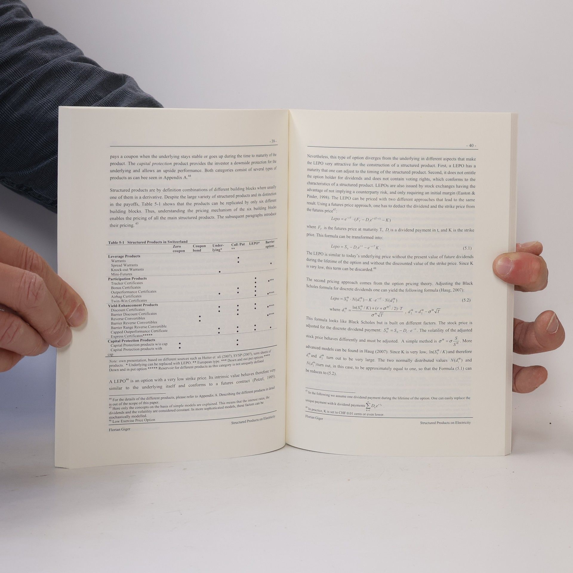 Florian Giger Structured Products on Electricity