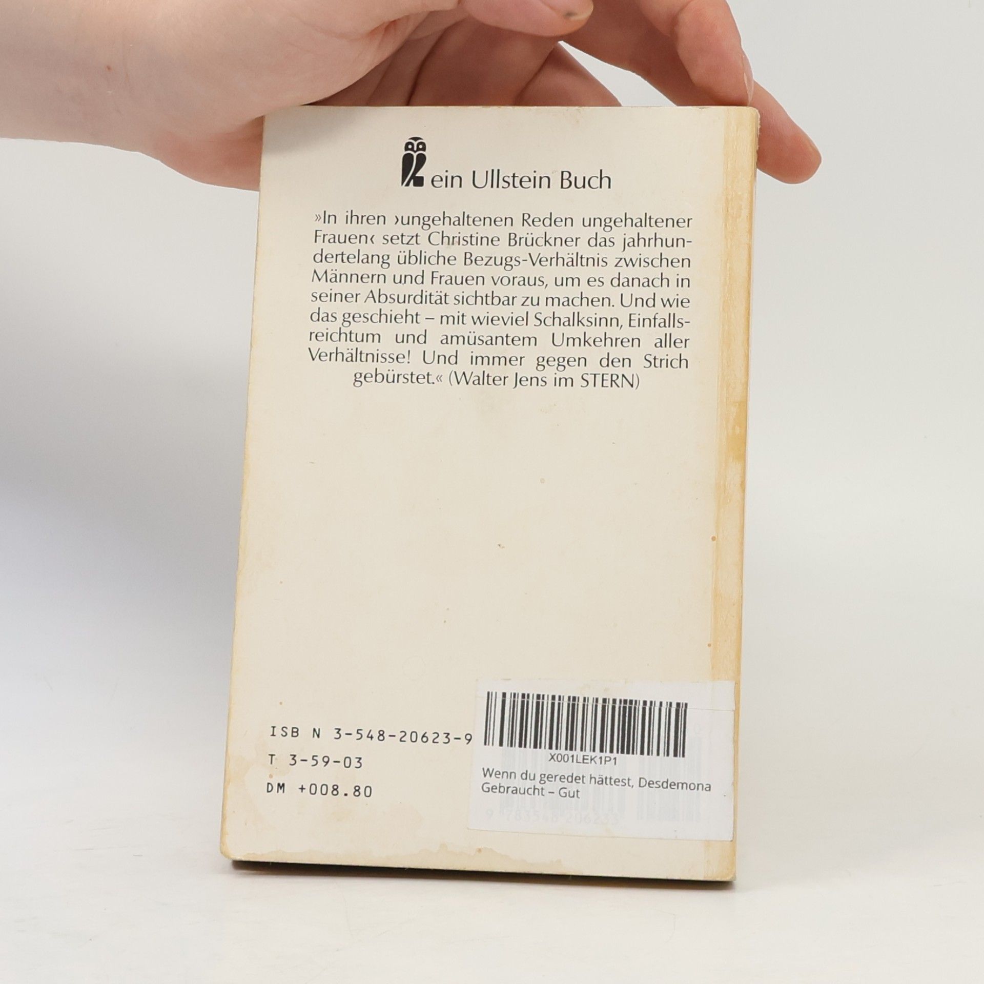 Christine Brückner Wenn du geredet hättest, Desdemona