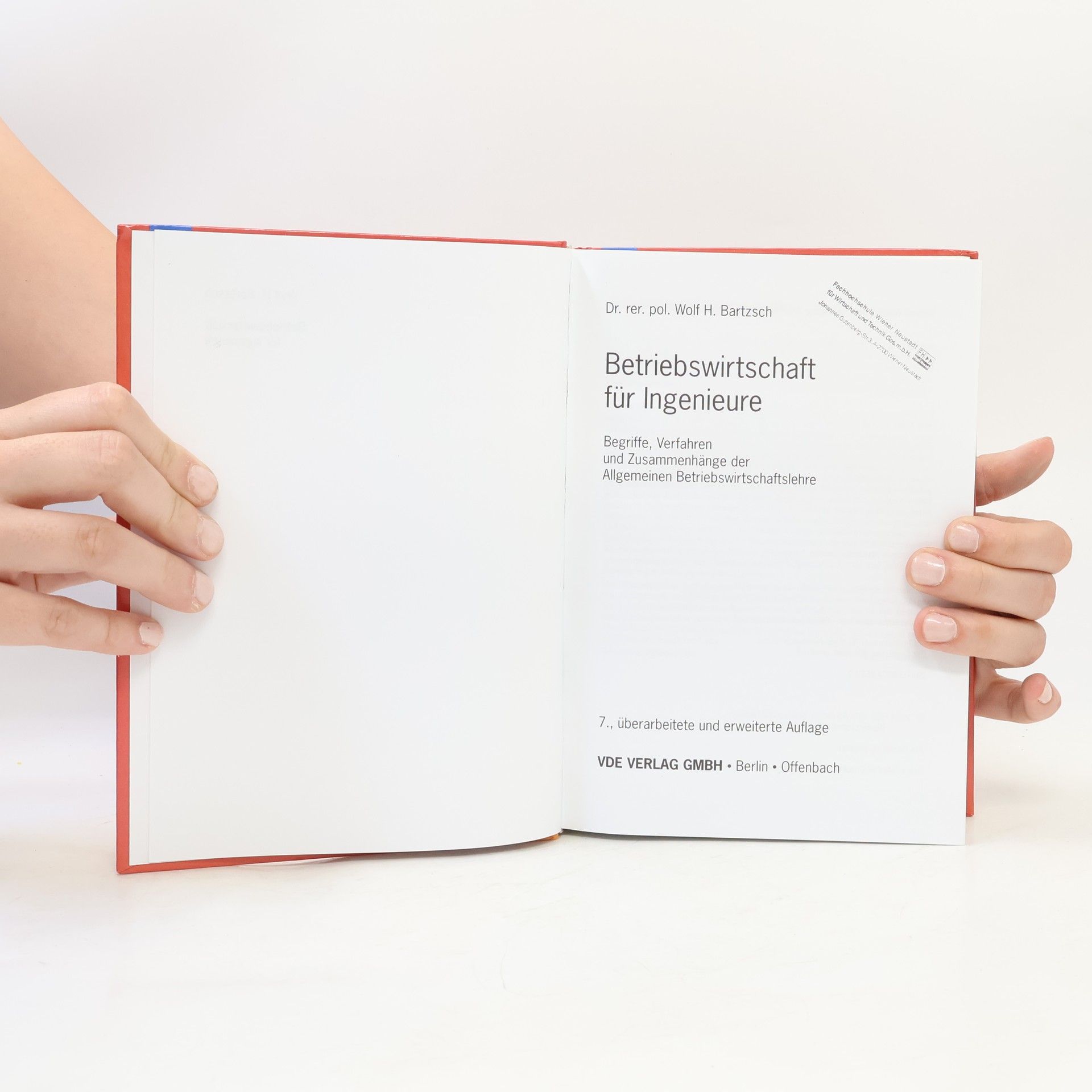 Wolf H. Bartzsch Betriebswirtschaft für Ingenieure - 7. Auflage
