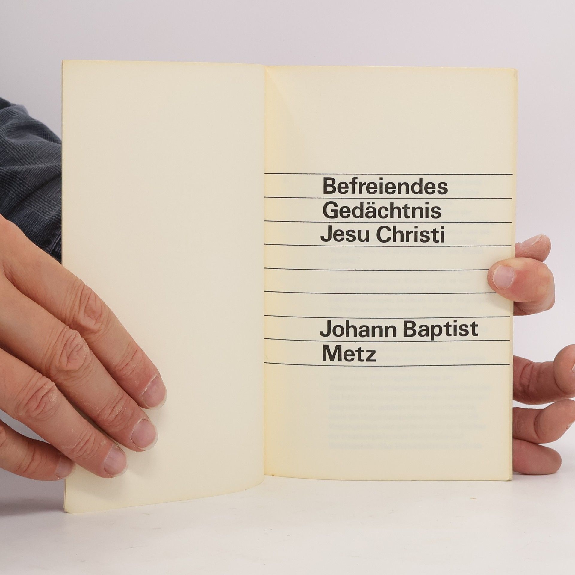Johannes Baptist Metz Befreiendes Gedächtnis Jesu Christi