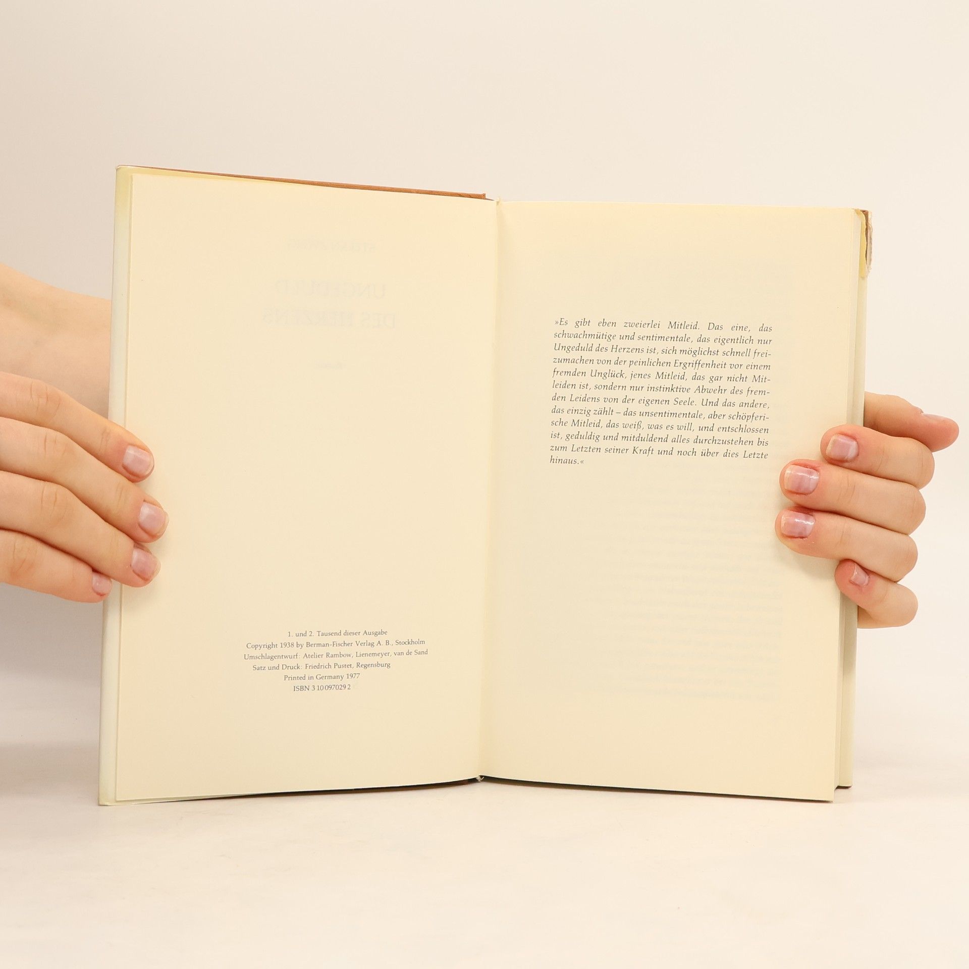 Stefan Zweig Ungeduld des Herzens
