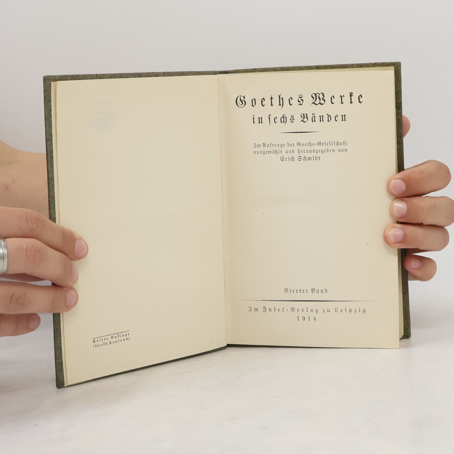 Johann Wolfgang von Goethe Goethes Werke in sechs Bänden. Vierter Band