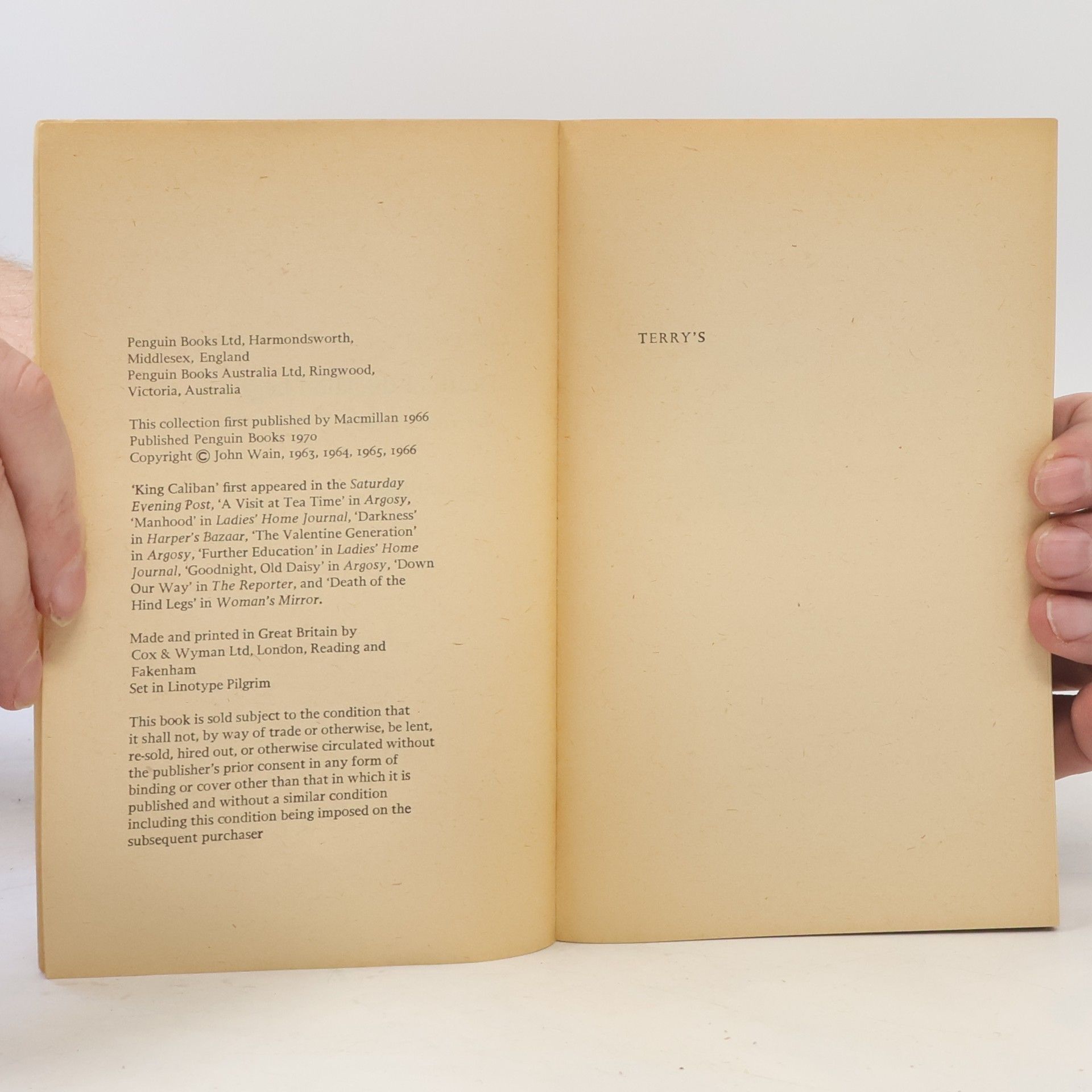 John Wain Death of the Hind Legs and Other Stories