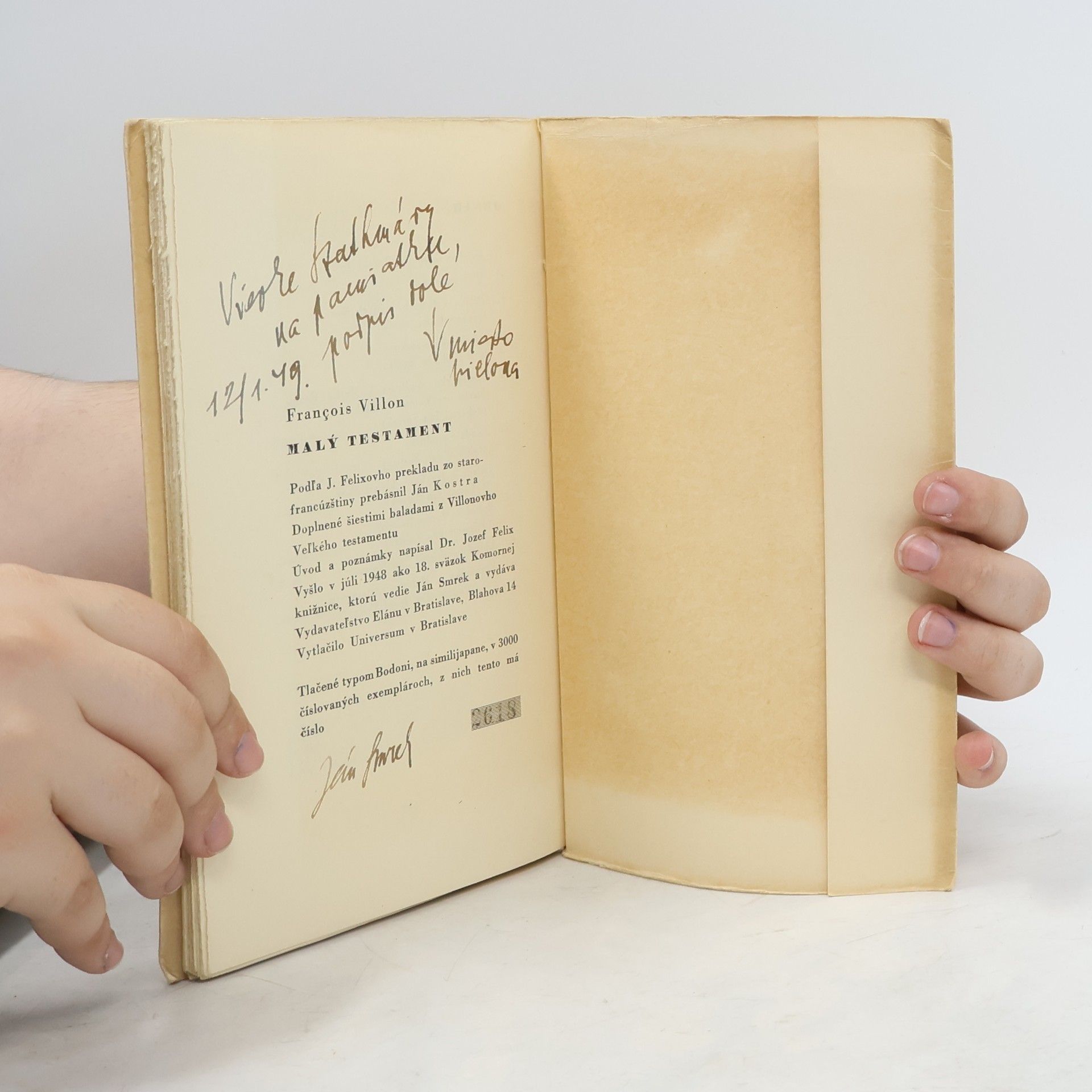 François Villon Malý Testament (číslovaný výtisk)