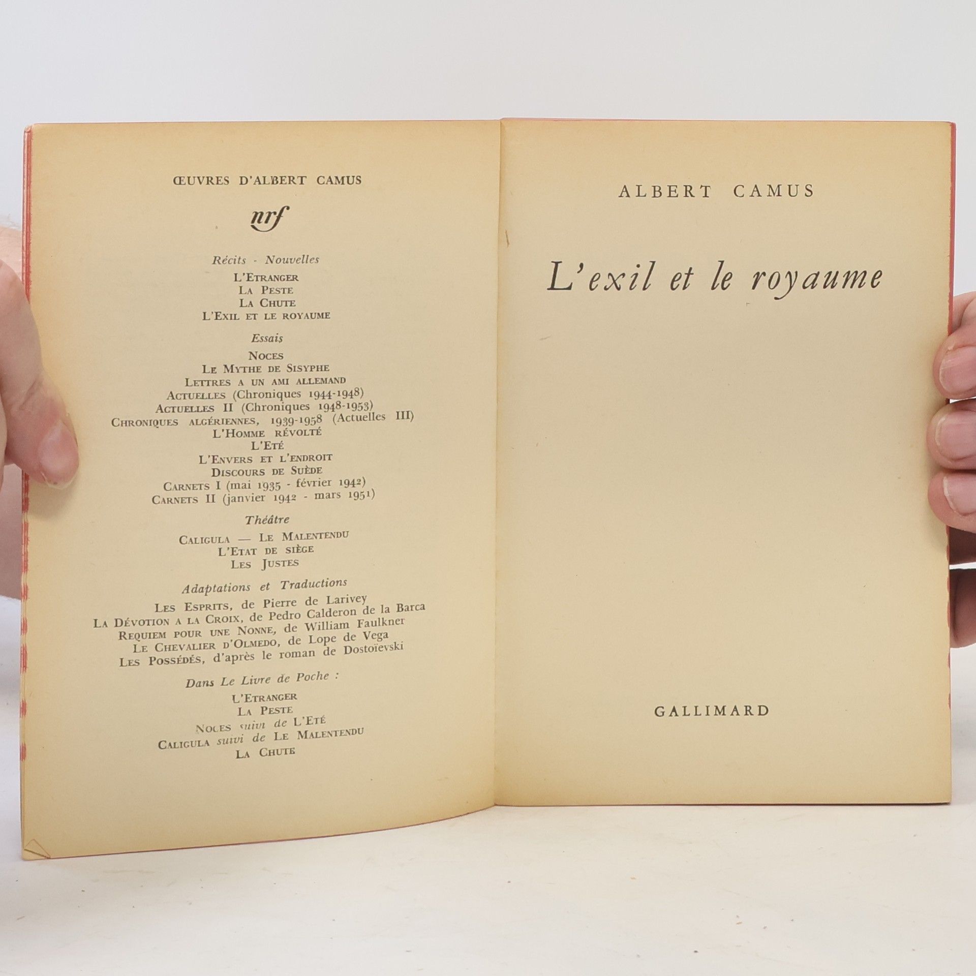 Albert Camus L´ Exil et le Royaume