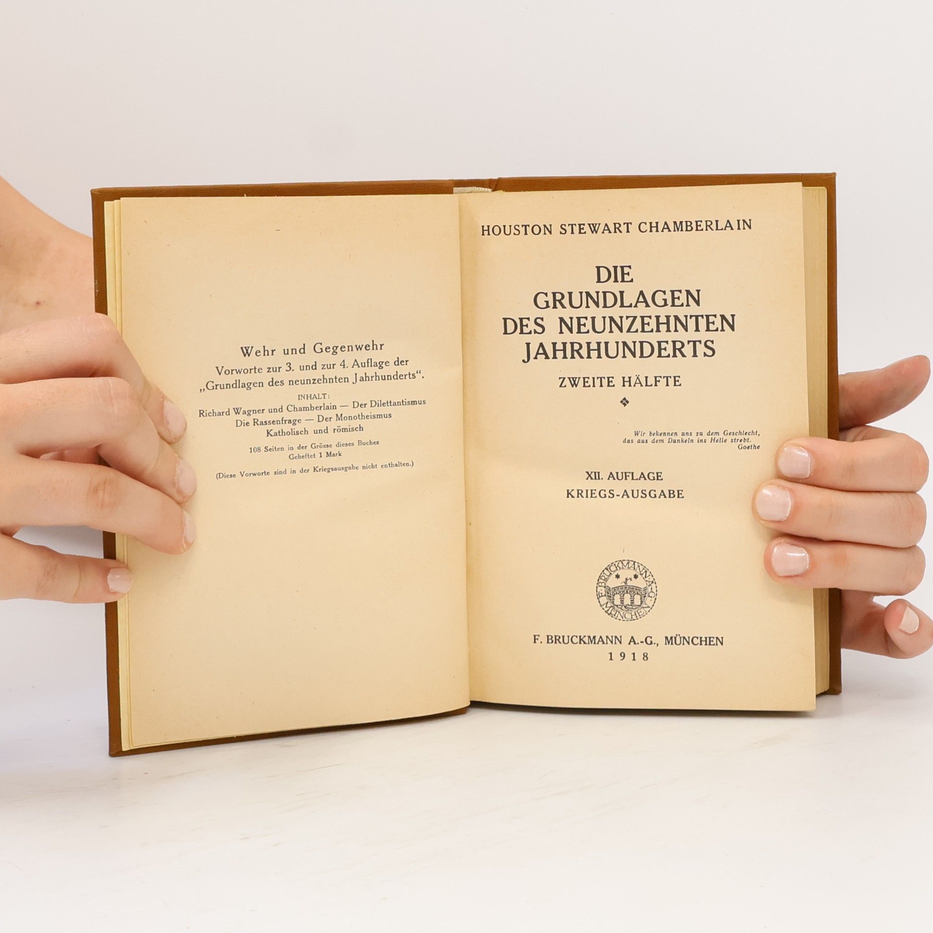 Houston Stewart Chamberlain Die Grundlagen des neunzehnten Jahrhunderts