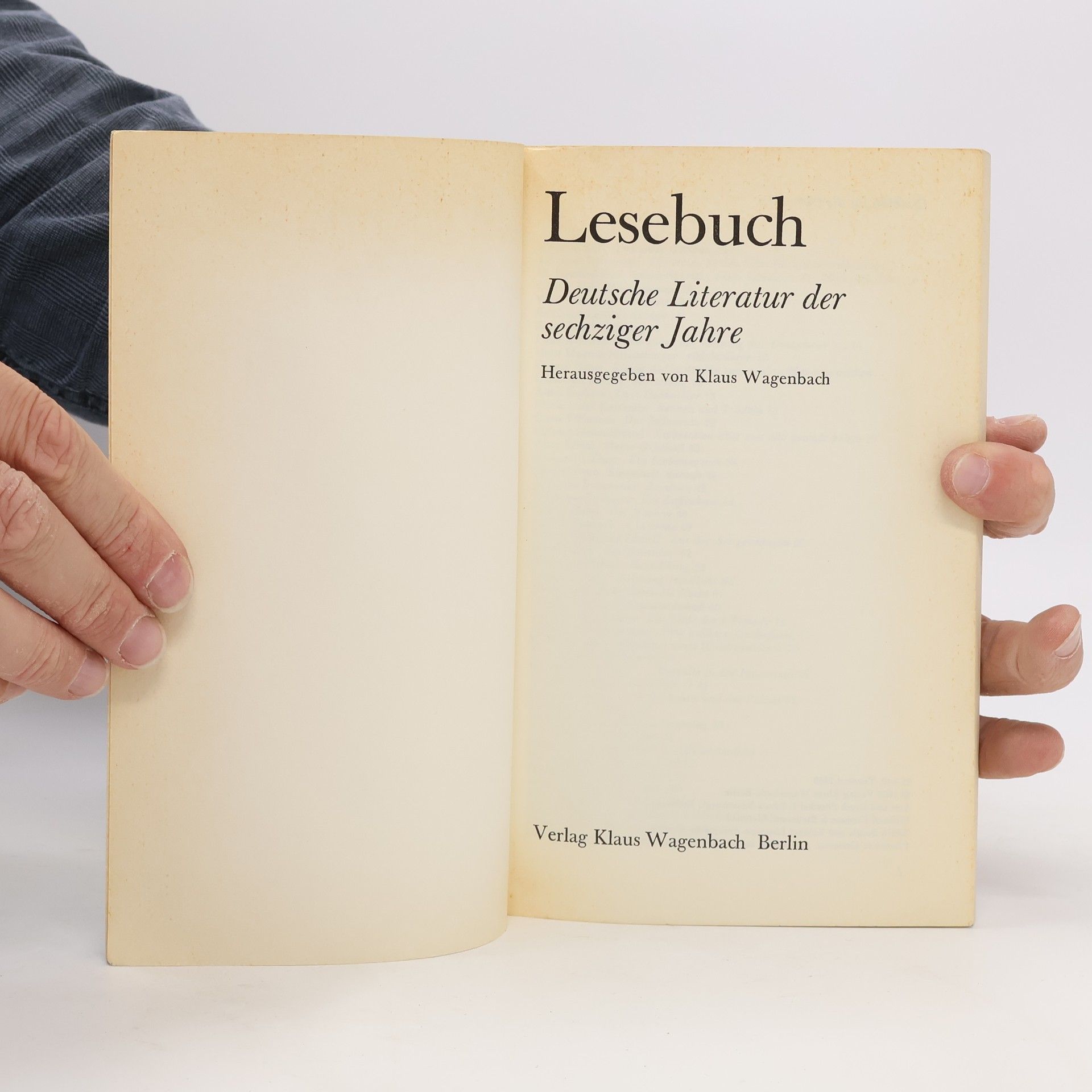 Klaus Wagenbach Lesebuch. Deutsche Literatur der sechziger Jahre