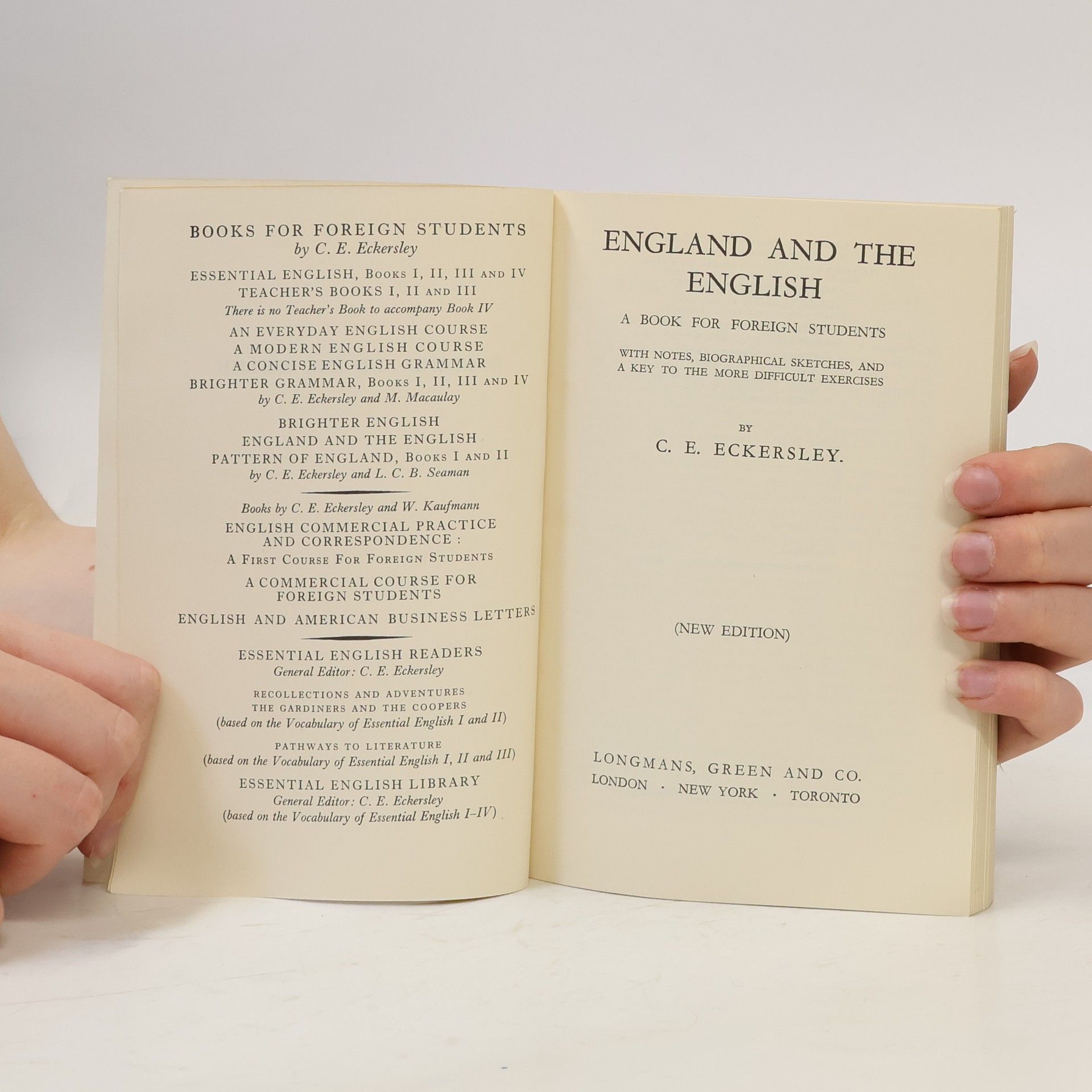 C. E. Eckersley England and the English: A Book for Foreign Students