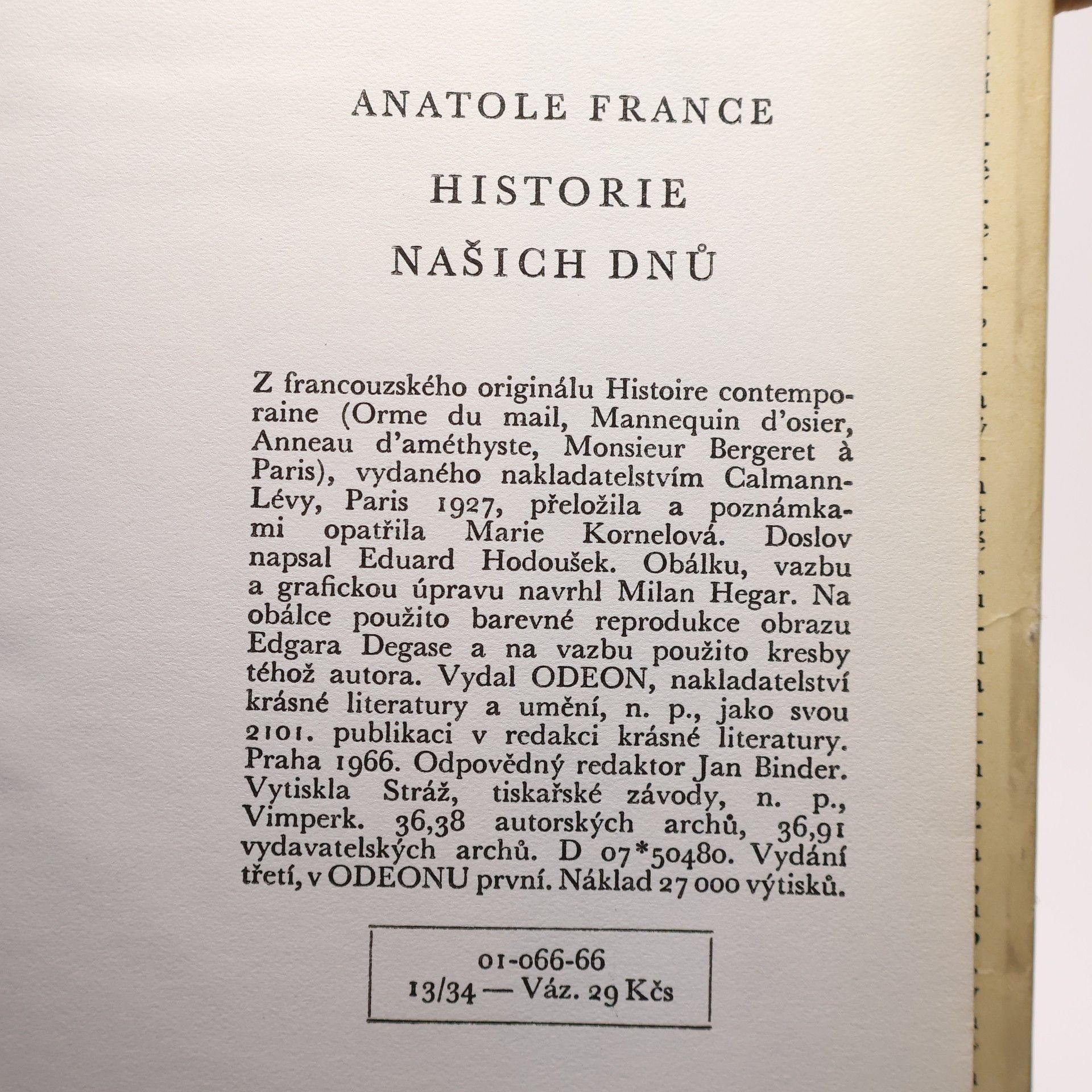 Anatole France Historie našich dnů