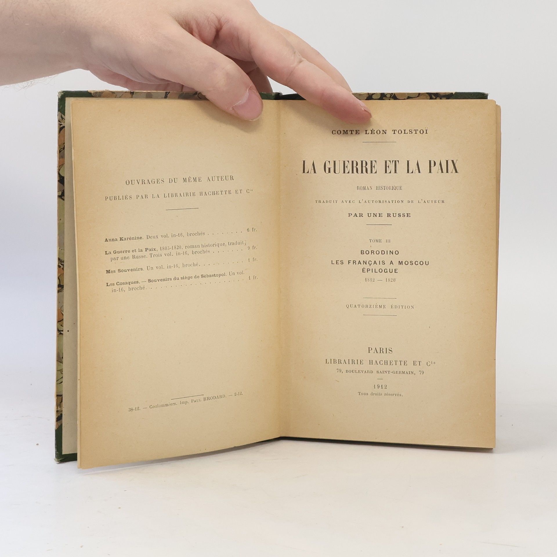 Leone Tolstoi La Guerre et la Paix III.