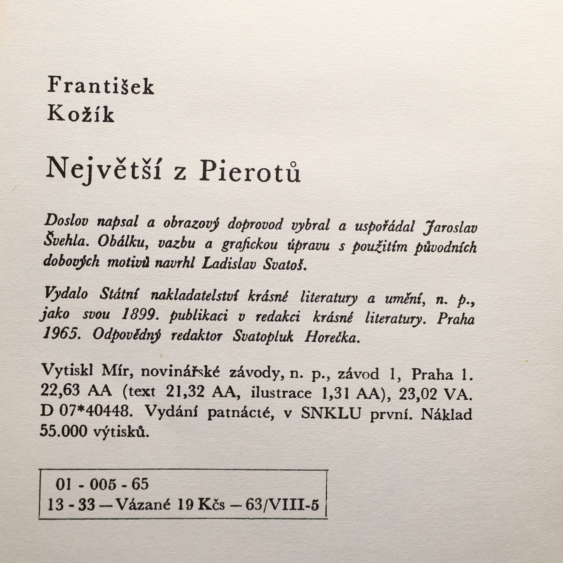 František Kožík Největší z Pierotů