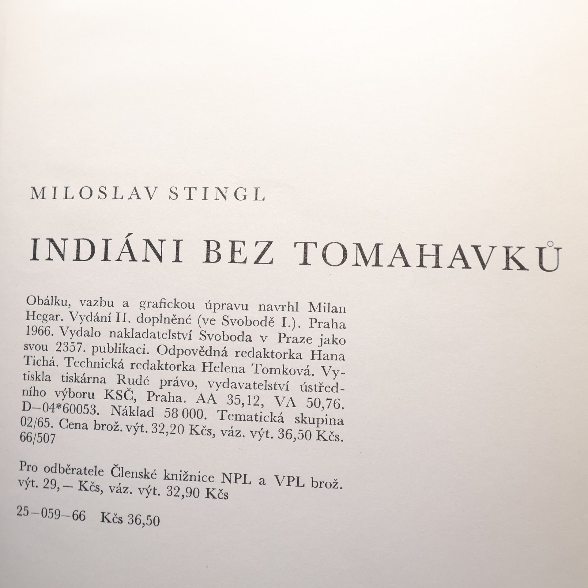 Miloslav Stingl Indiáni bez tomahavků