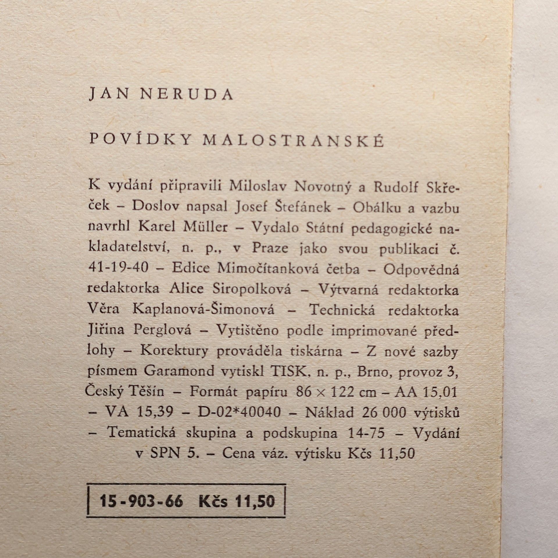 Jan Neruda Povídky malostranské