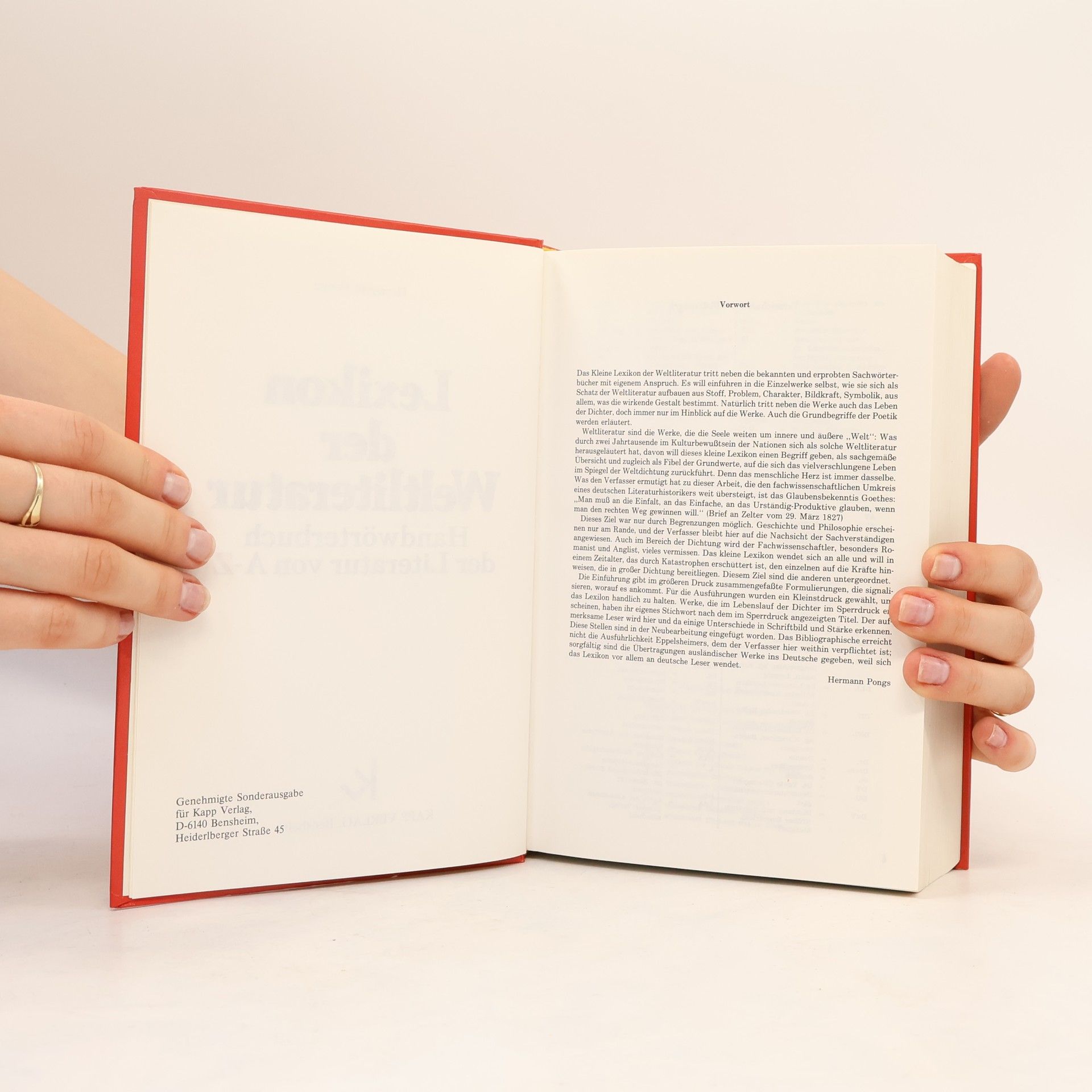 Hermann Pongs Lexikon der Weltliteratur. Handwörterbuch der Literatur von A-Z