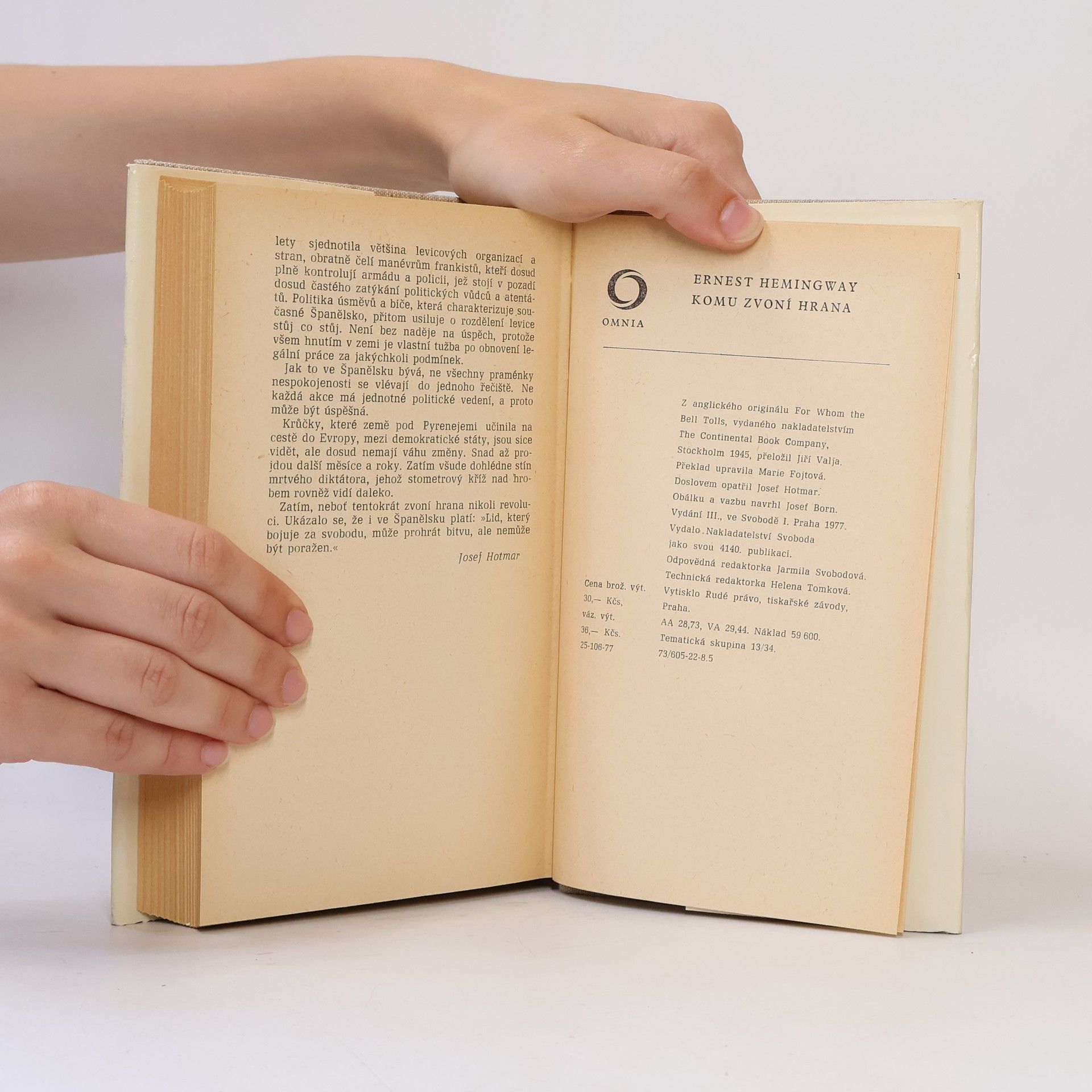 Ernest Hemingway Komu zvoní hrana
