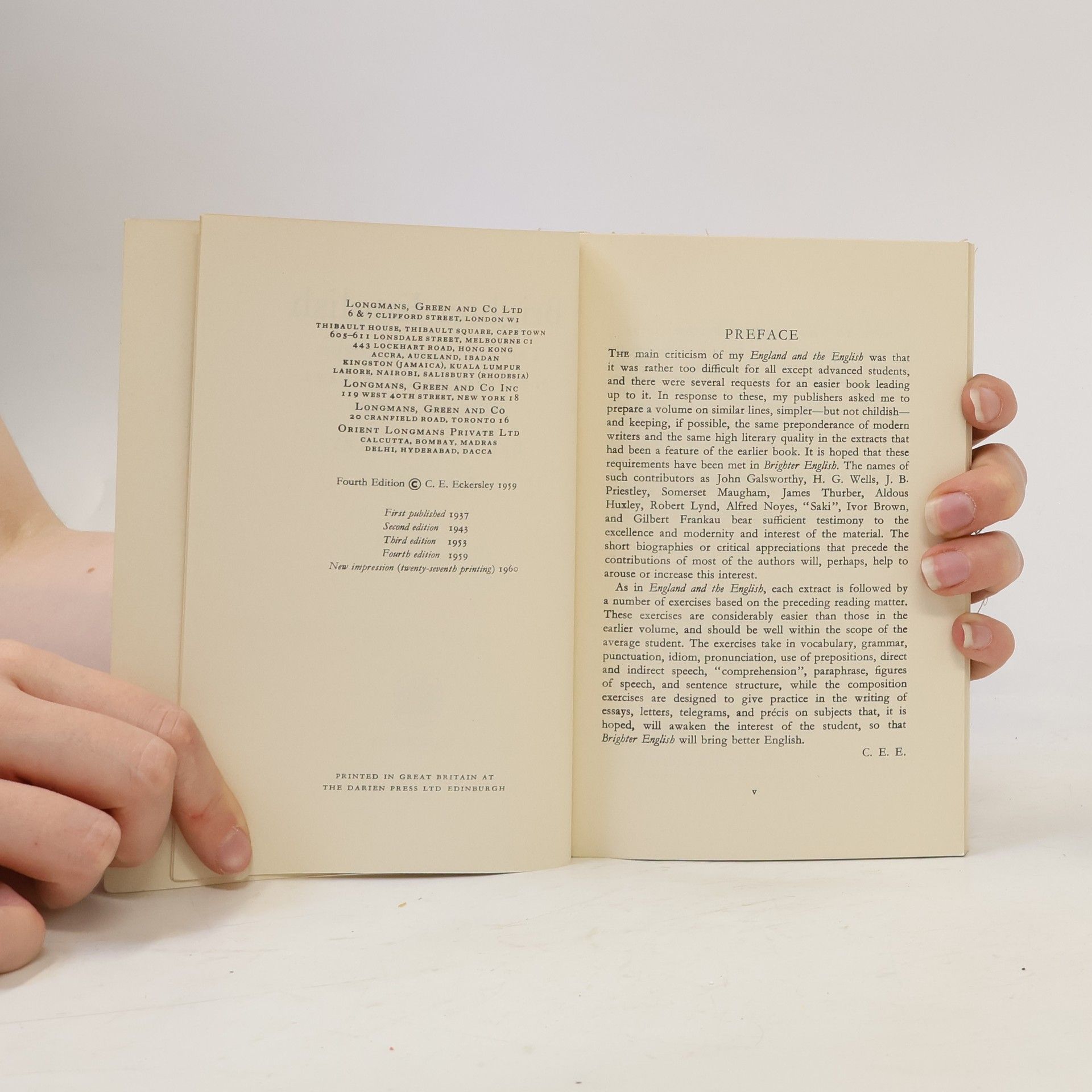 Charles Ewart Eckersley Brighter English. A Book of Short Stories Plays, Poems and Essays with Exercises
