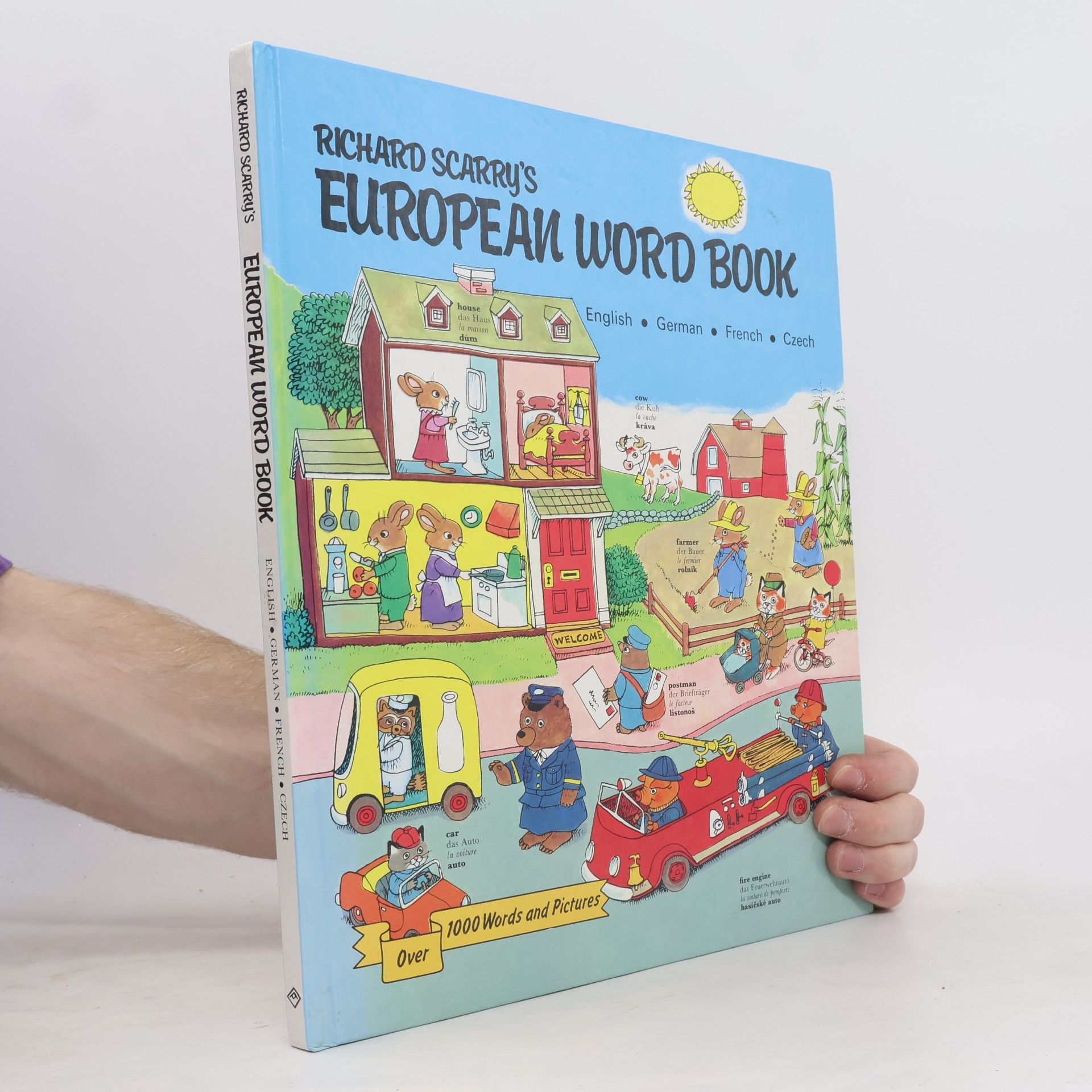 Richard Scarry European Word Book. English, German, French, Czech