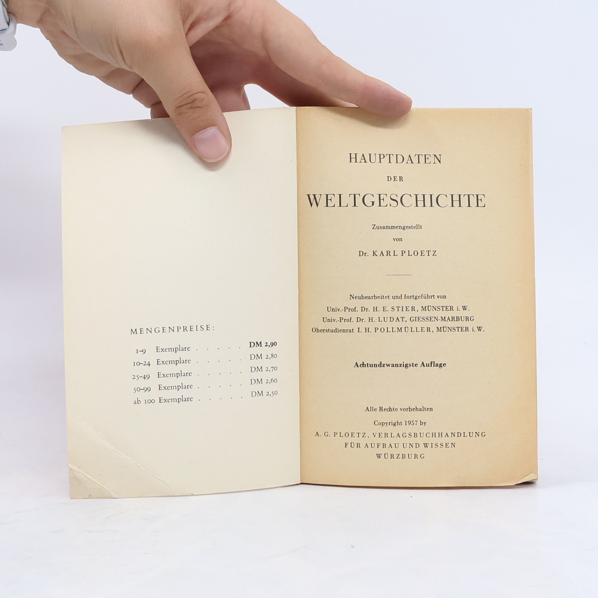 Karl Ploetz Hauptdaten der Weltgeschichte
