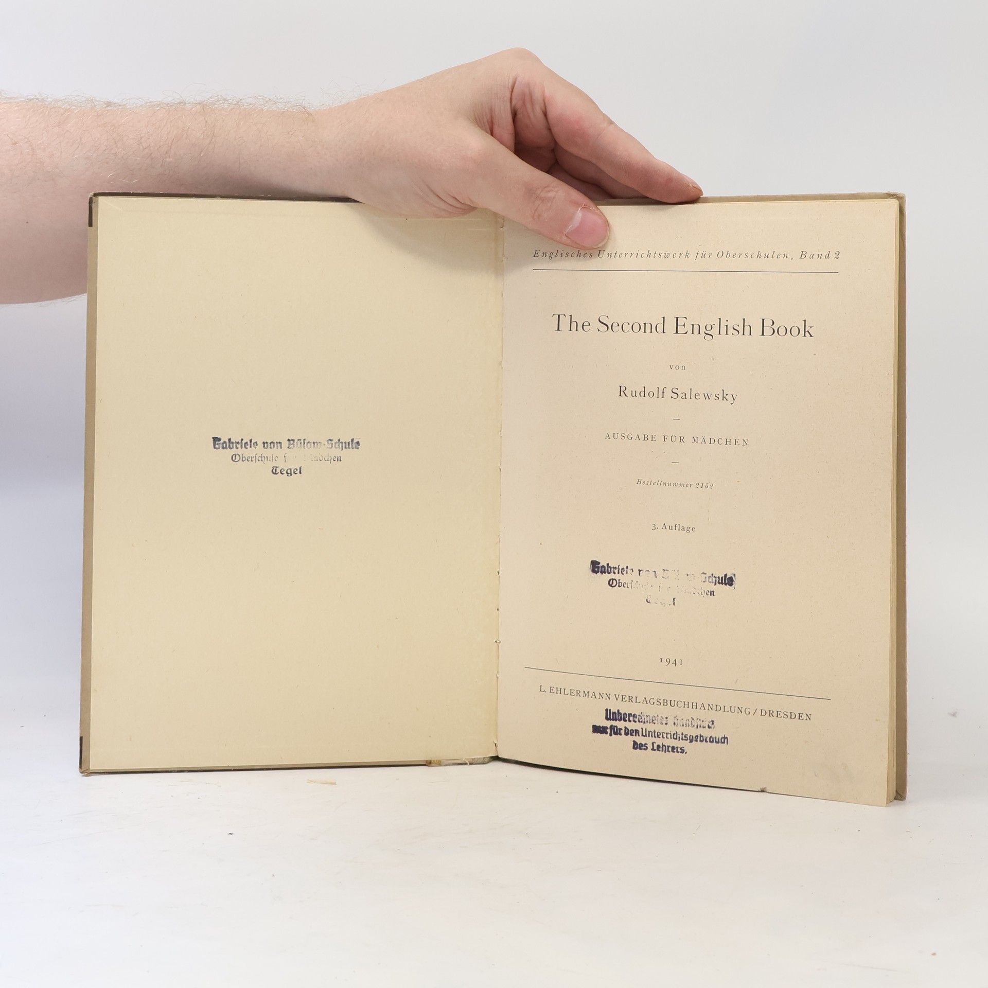 Rudolf Salewsky The Second English Book for Girls