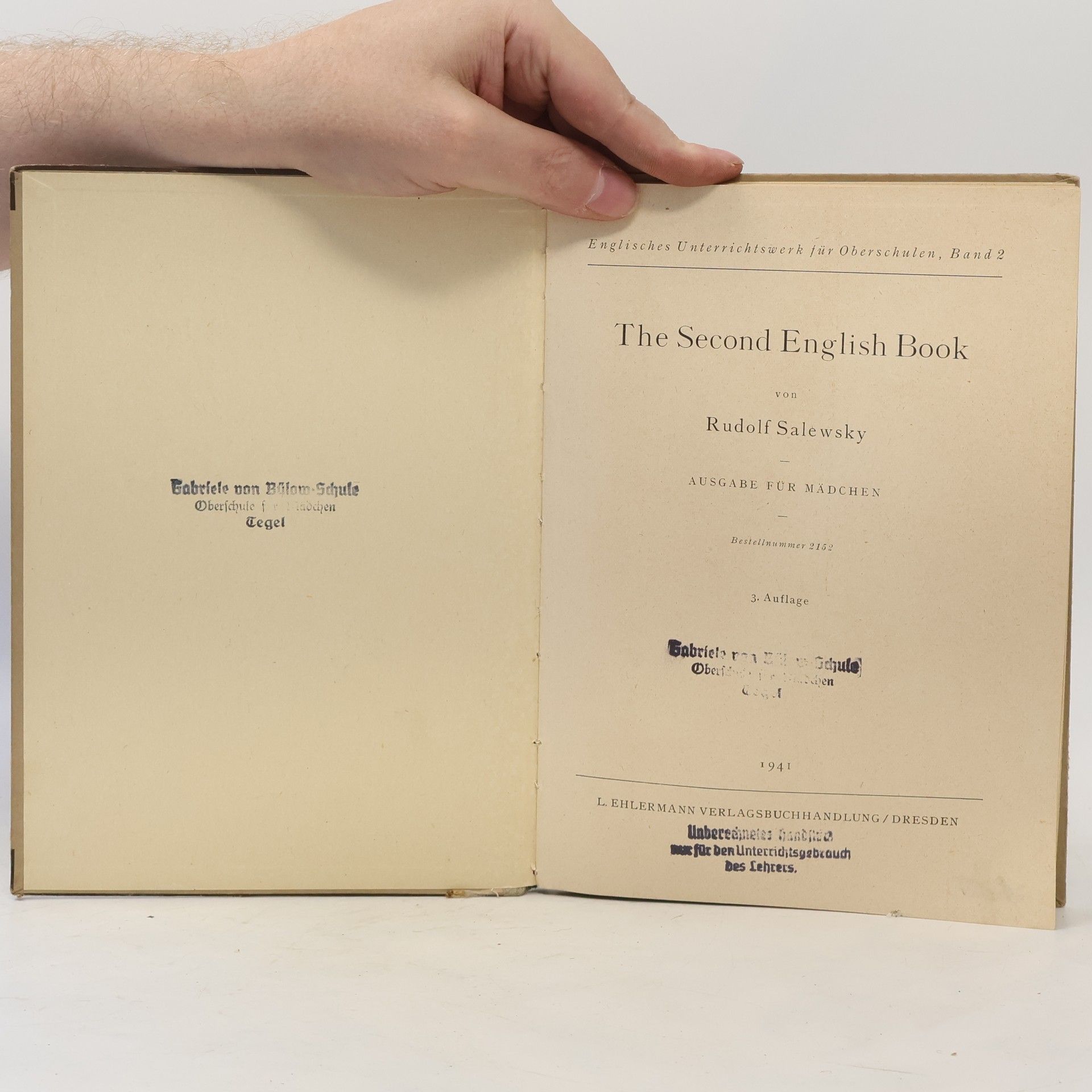 Rudolf Salewsky The Second English Book for Girls