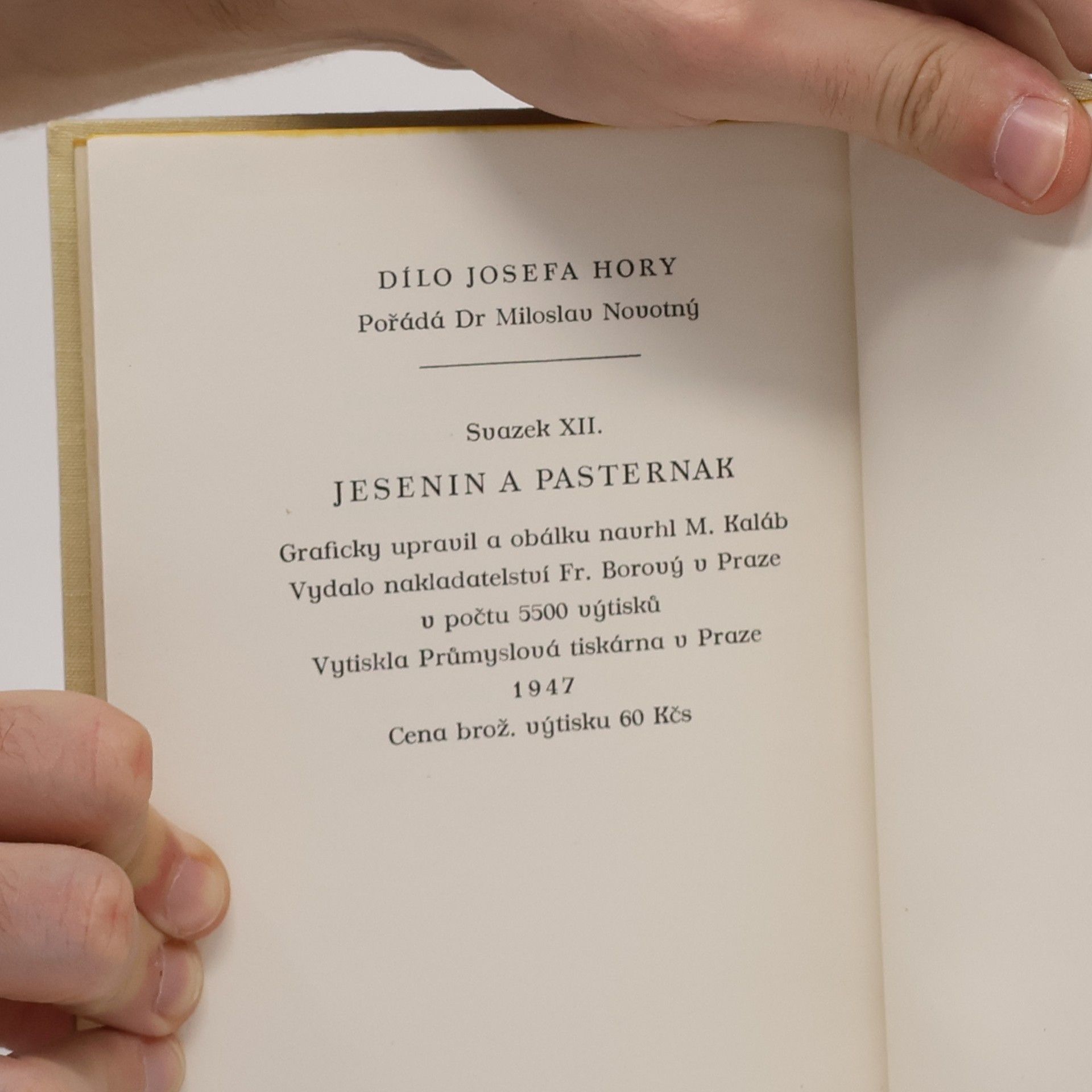 Josef Hora Jesenin a Pasternak