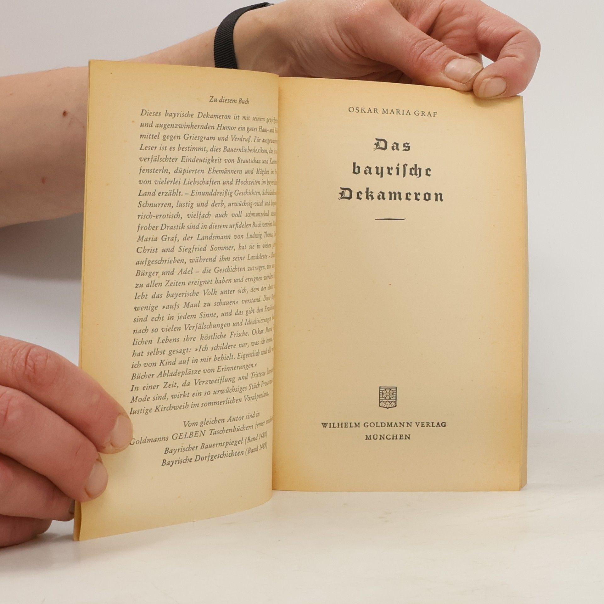 Oskar Maria Graf Das bayrische Dekameron