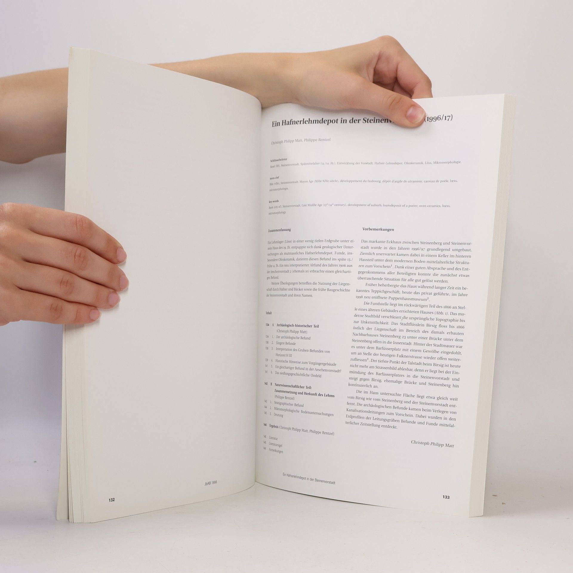 Various authors Jahresbericht der Archäologischen Bodenforschung des Kantons Basel-Stadt 1998