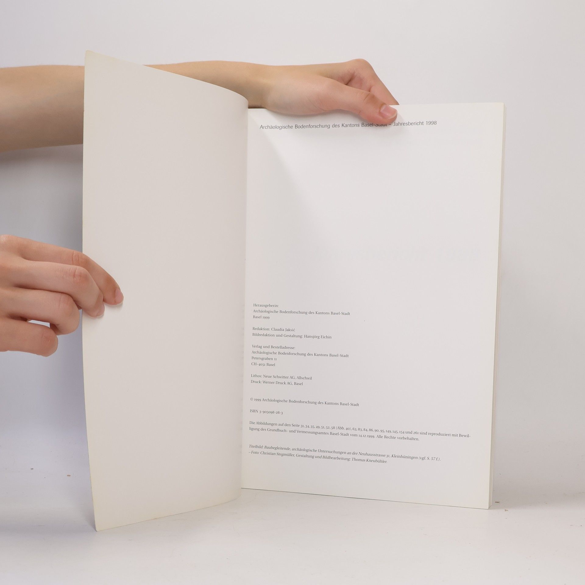 Various authors Jahresbericht der Archäologischen Bodenforschung des Kantons Basel-Stadt 1998