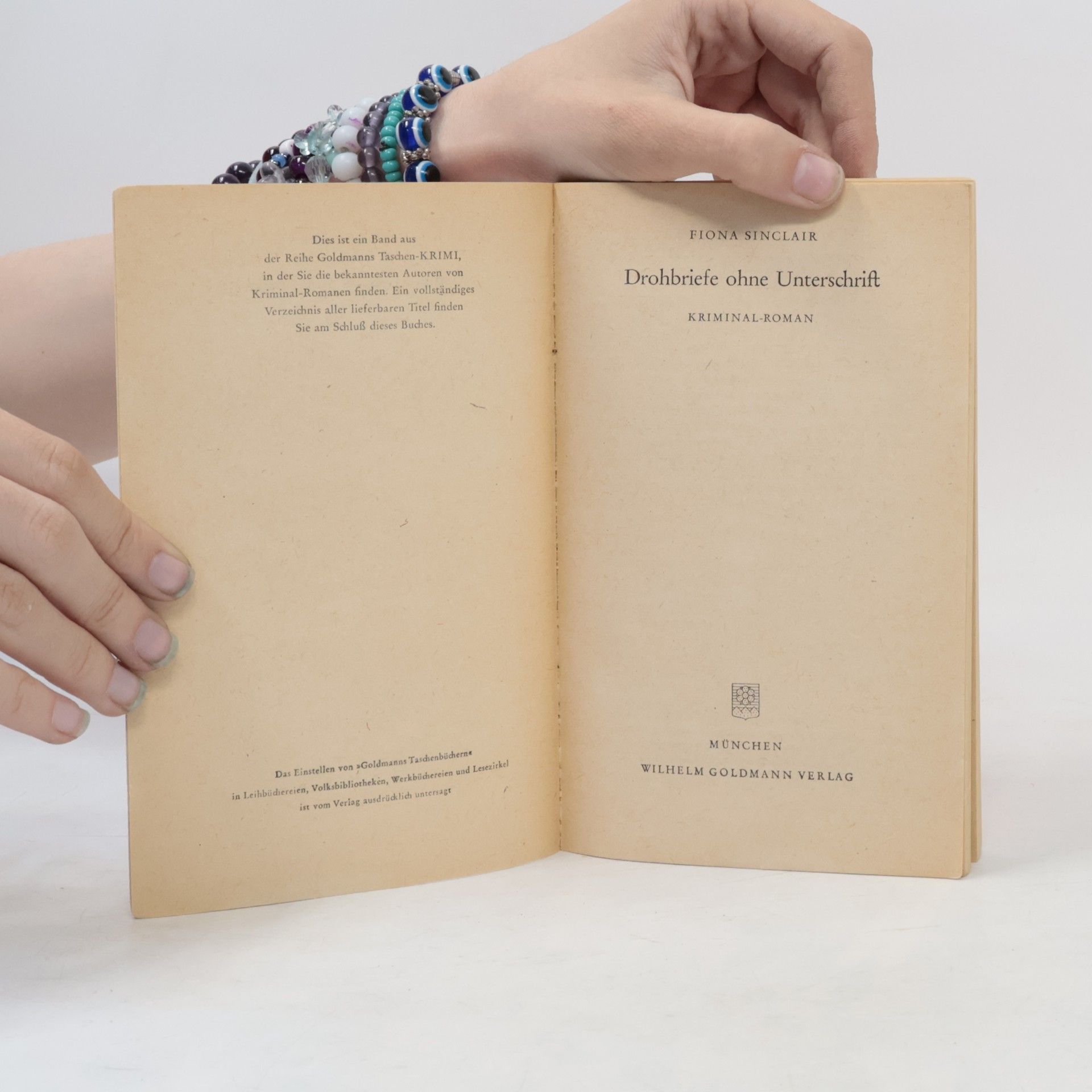 Fiona Sinclair Drohbriefe ohne Unterschrift