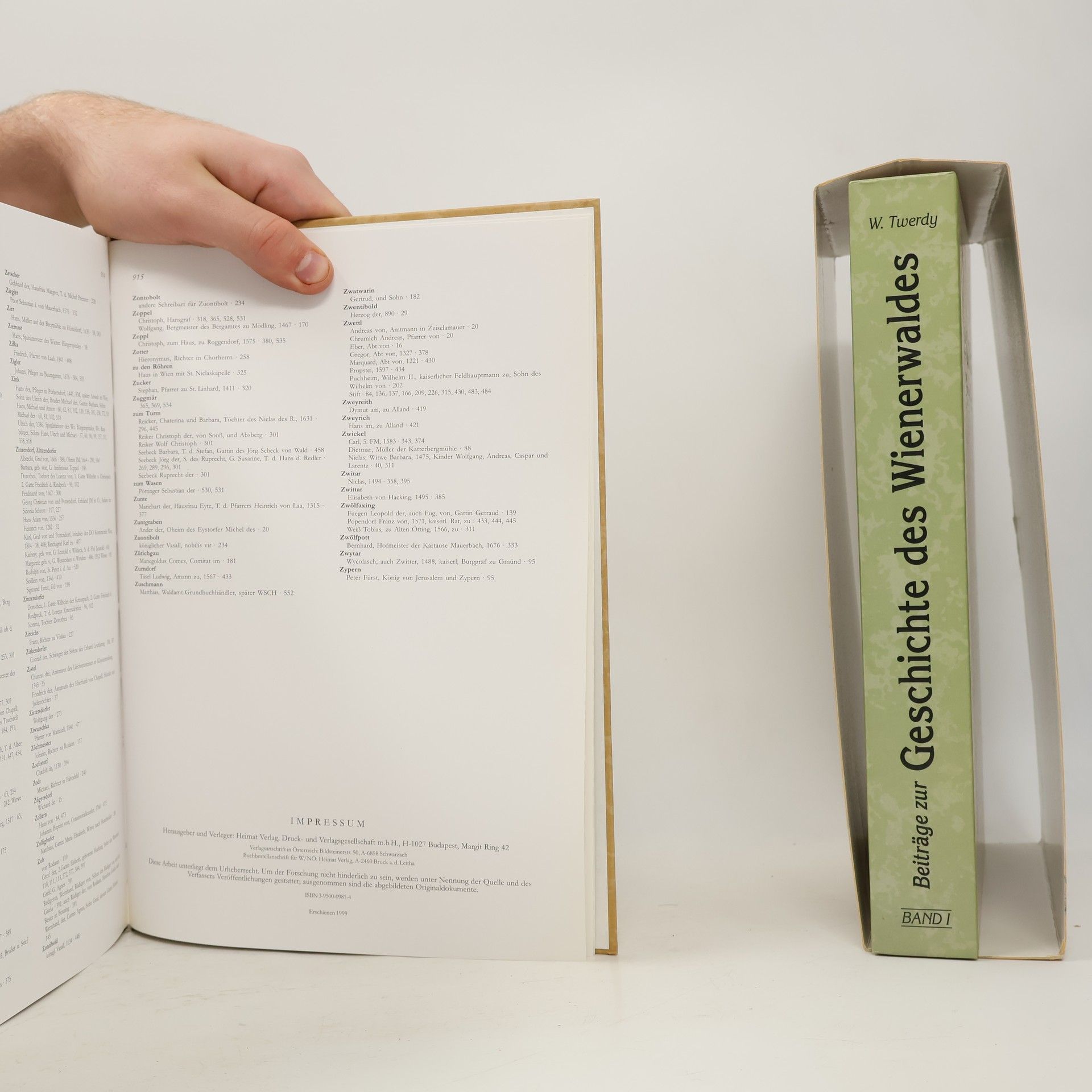 Wilhelm Twerdy Beiträge zur Geschichte des Wienerwaldes. Band I.-II.