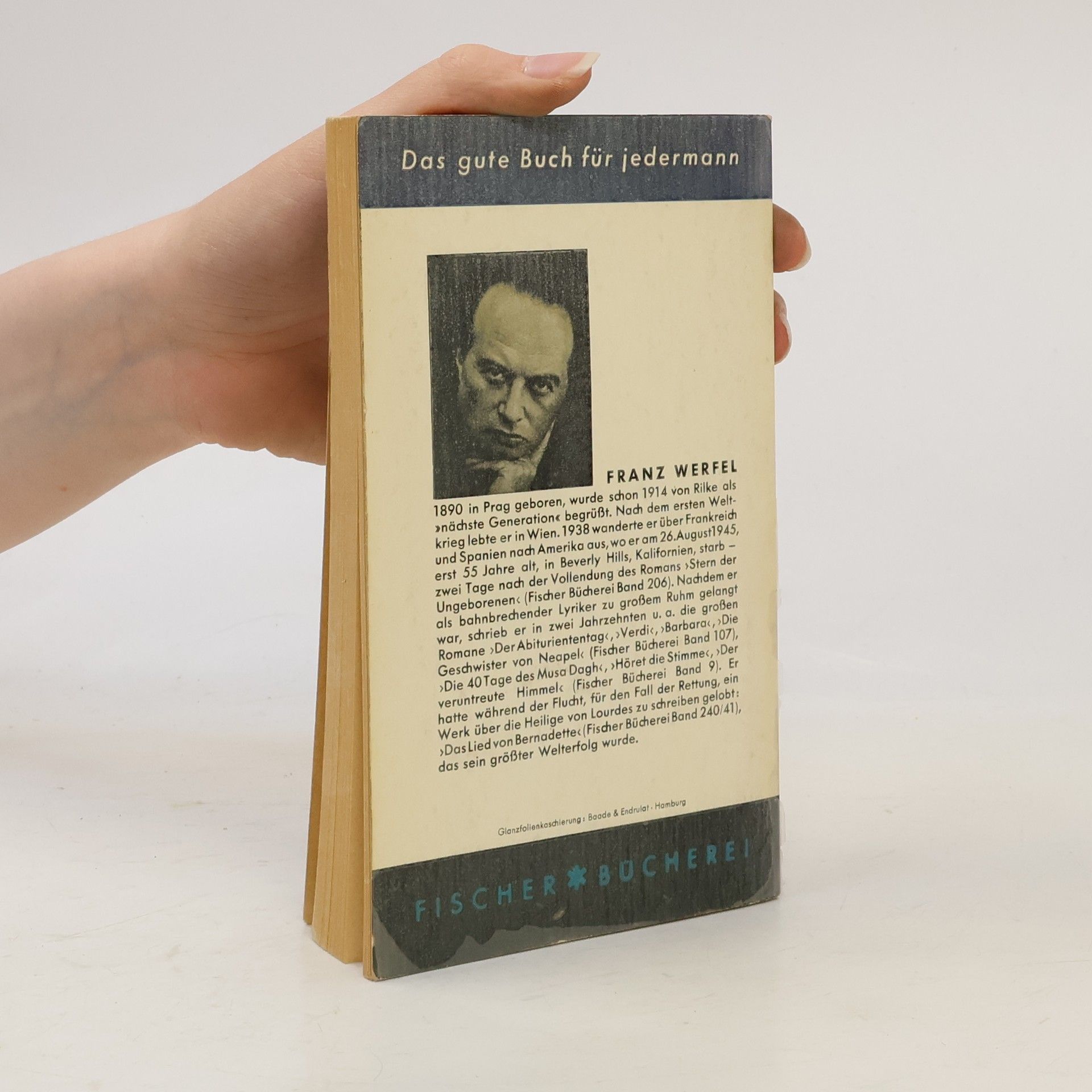 Franz Werfel Der Abituriententag