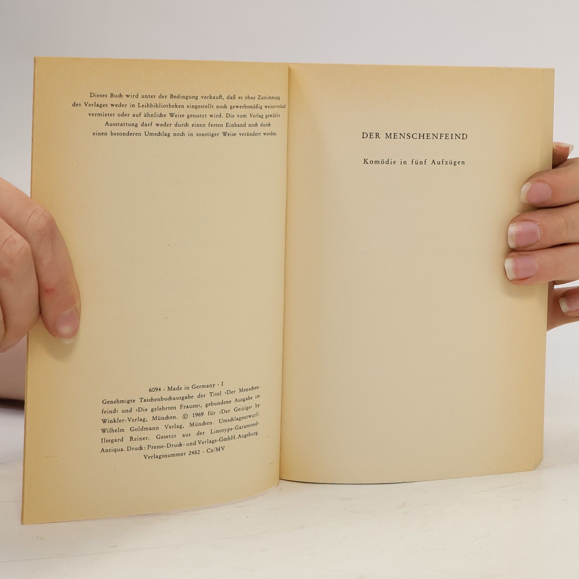 Molière Drei klassische französische Komödien. Der Menschenfeind, Der Geizige, Die gelehrten Frauen