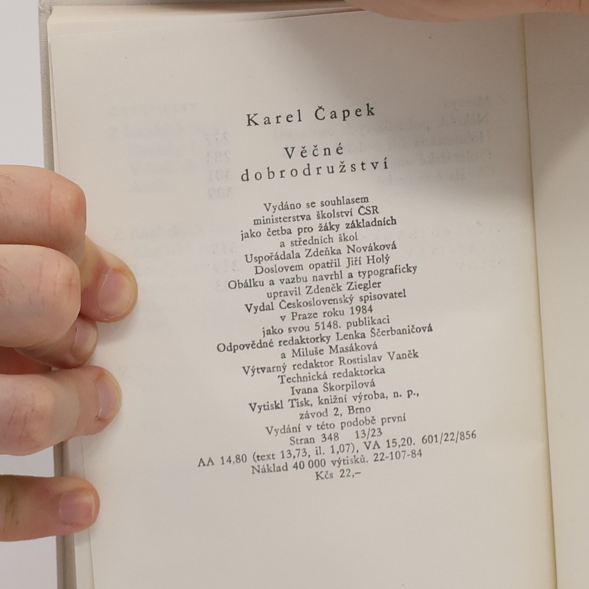Karel Čapek Věčné dobrodružství