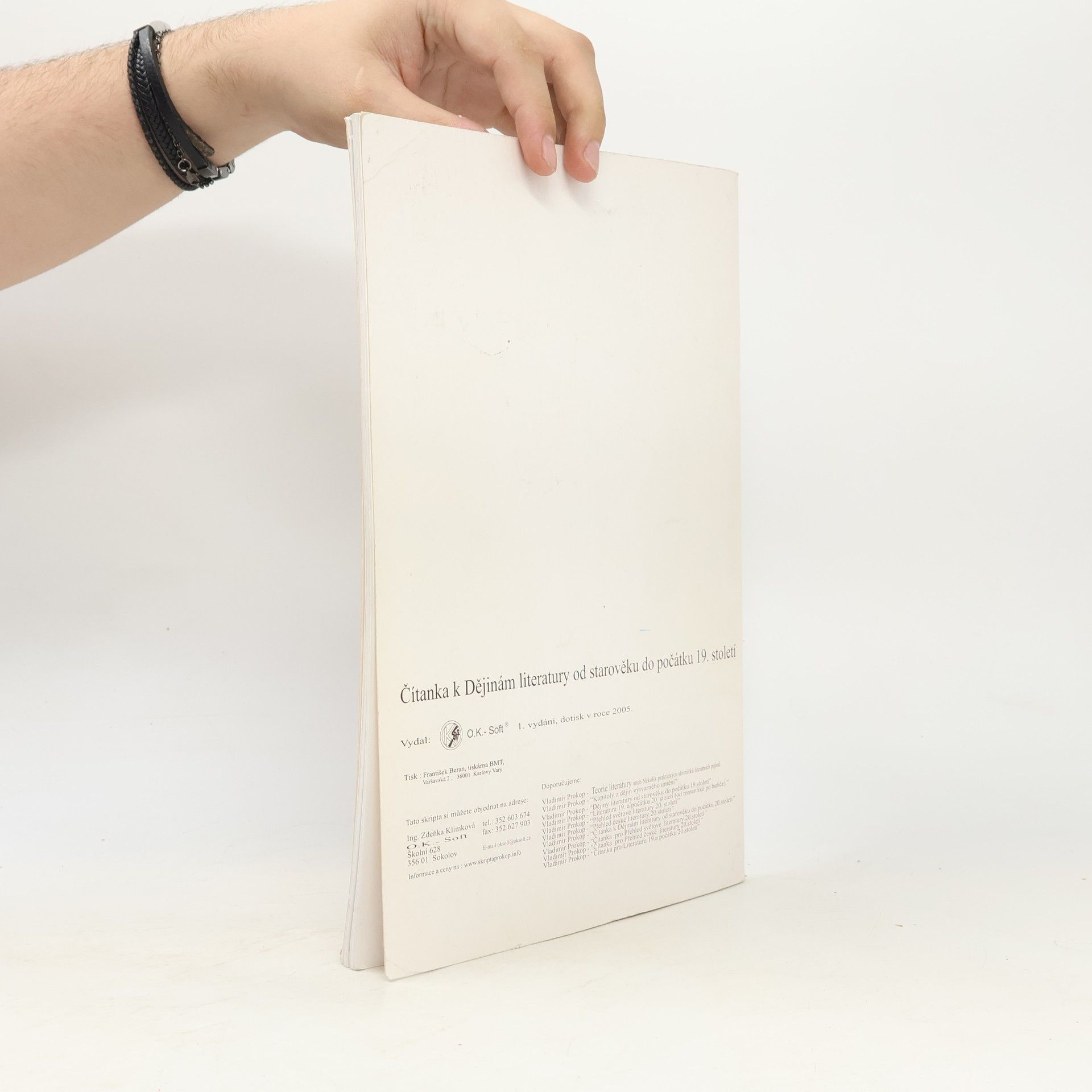 Vladimír Prokop Čítanka k dějinám literatury od starověku do počátku 19. století
