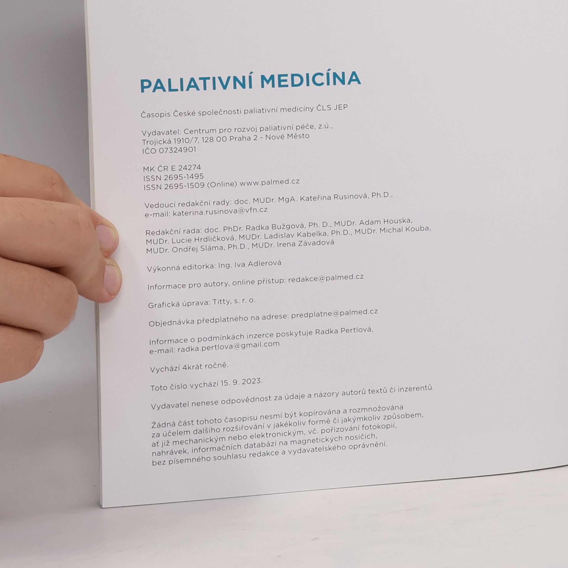 Autorenkollektiv Paliativní medicína 3/2023
