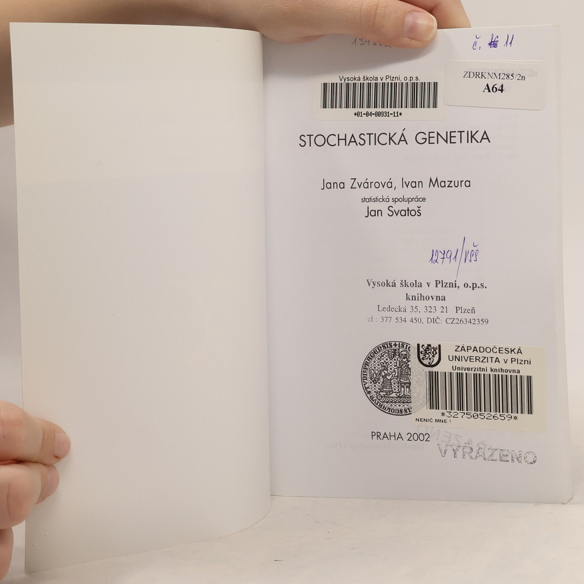 Jana Zvárová Biomedicínská statistika II. Stochastická genetika