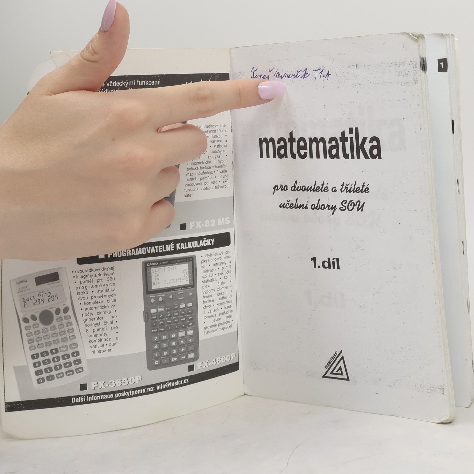 Emil Calda Matematika pro dvouleté a tříleté učební obory SOU. 1. díl