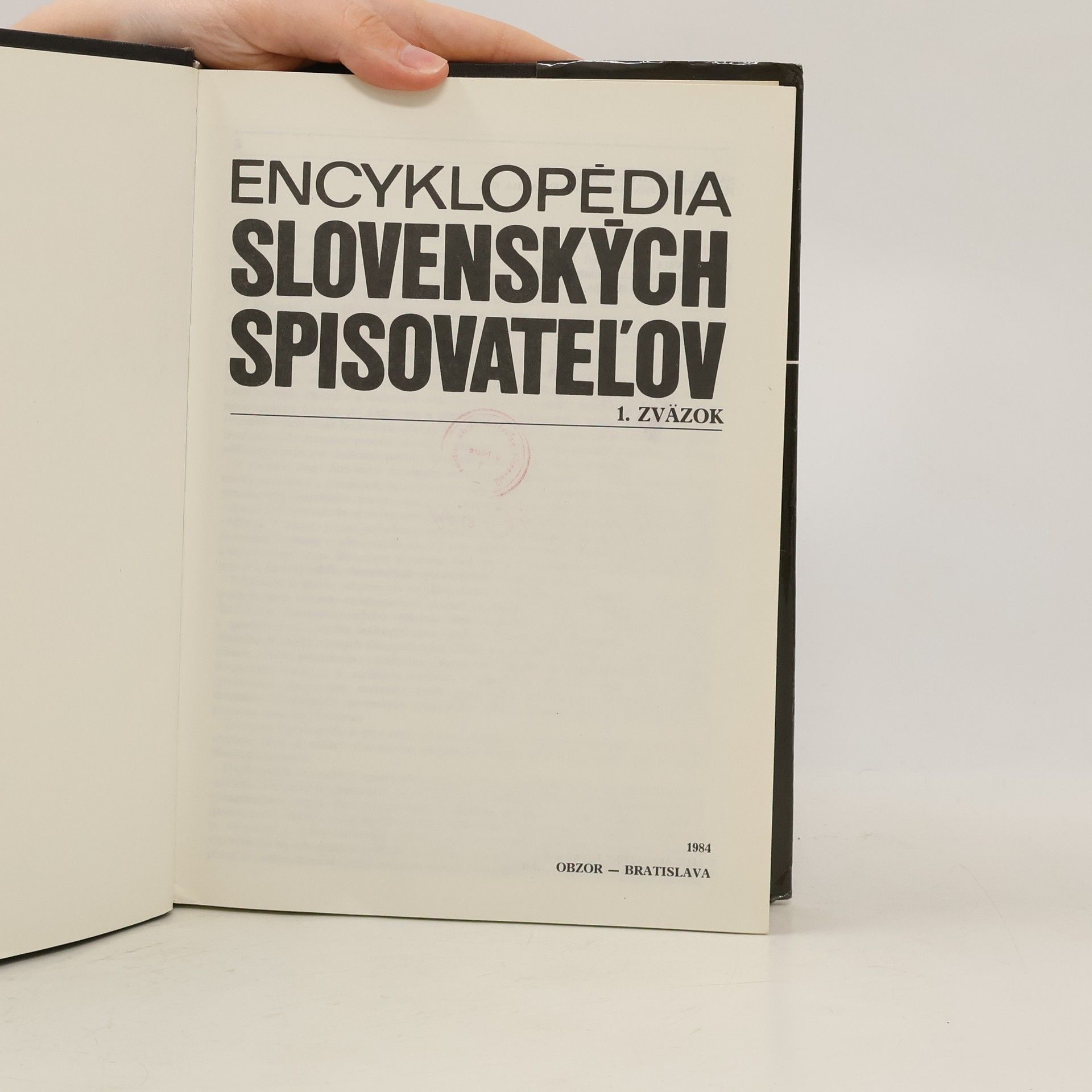 Autorenkollektiv Encyklopédia slovenských spisovateľov. 1. zväzok (A-O)