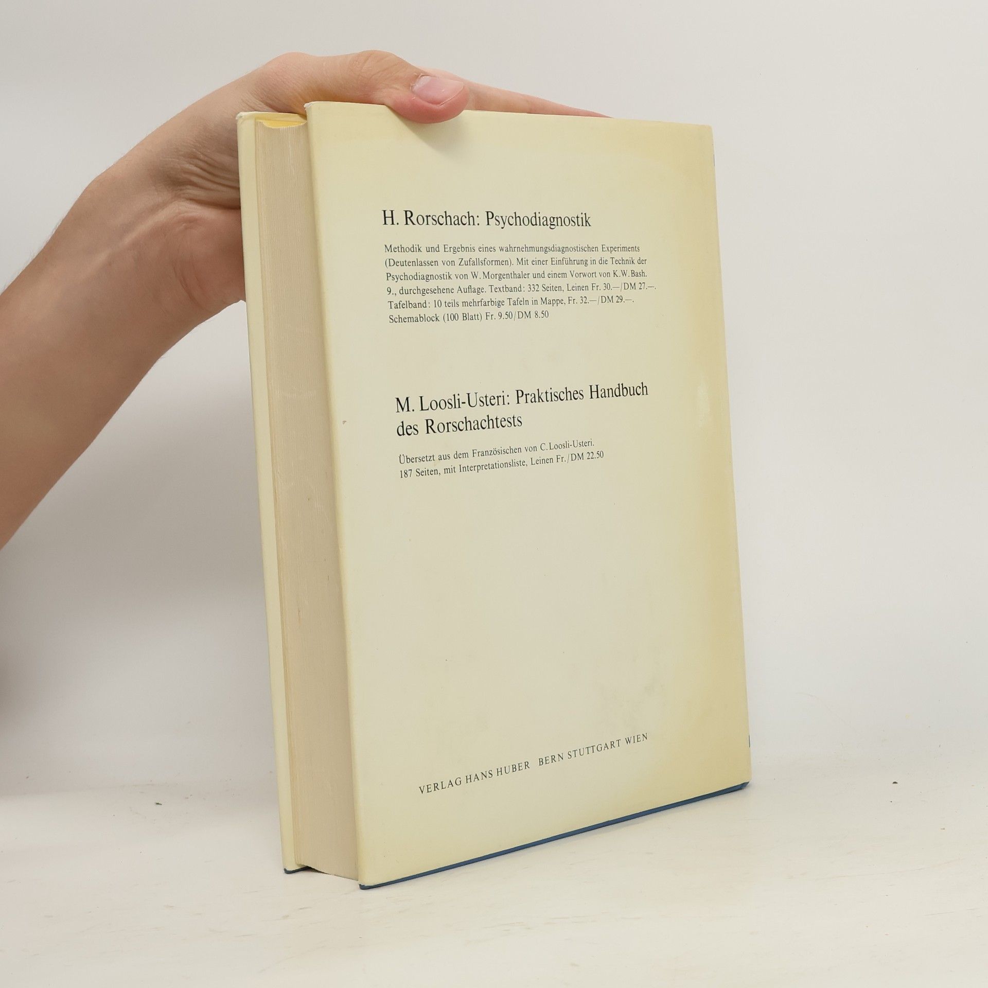 Ewald Bohm Lehrbuch der Rorschach-Psychodiagnostik