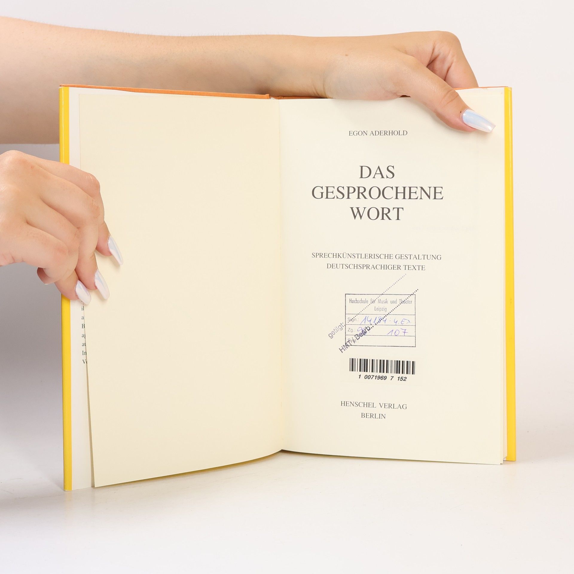 Egon Aderhold Das gesprochene Wort