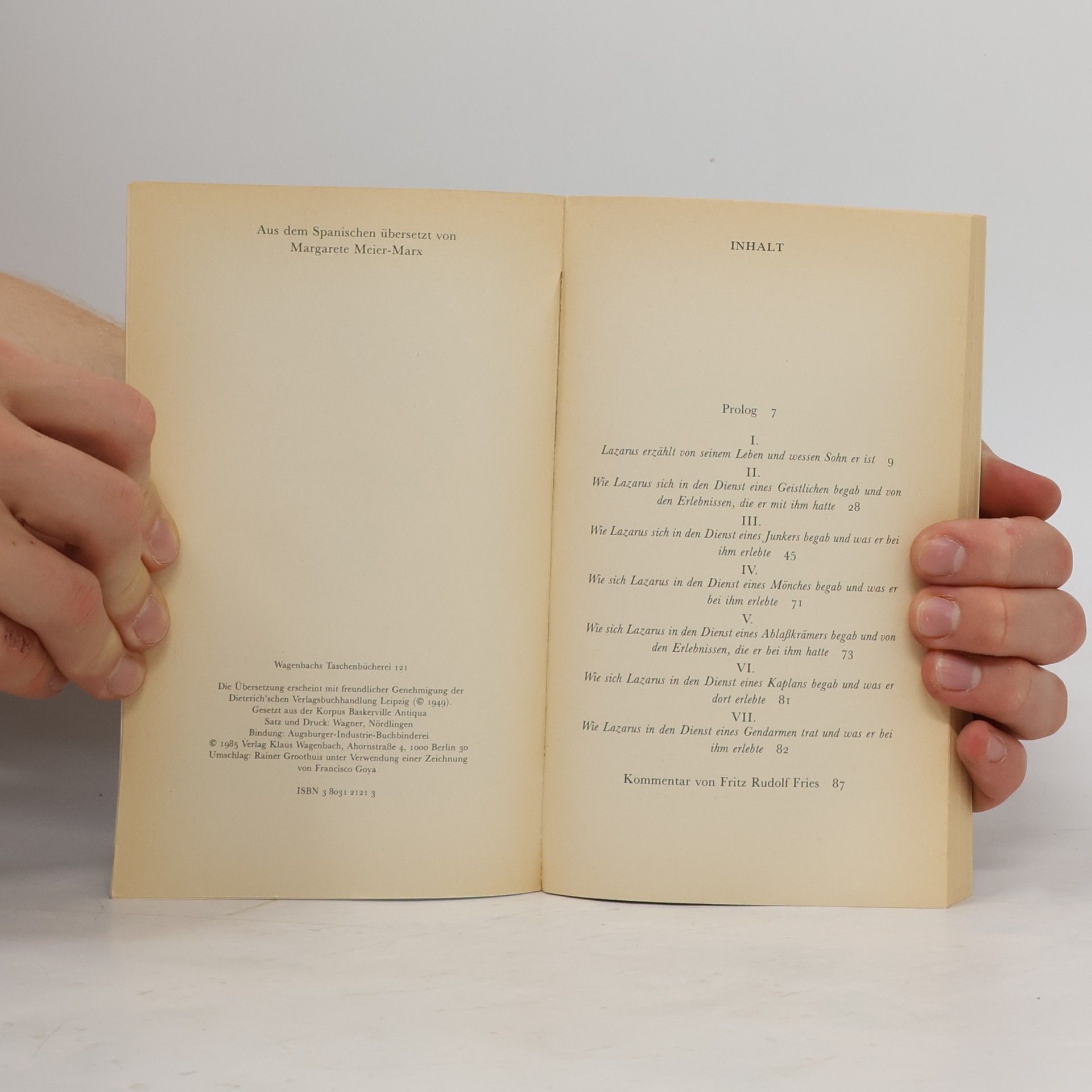 Fritz Rudolf Fries Lazarillo von Tormes oder Die Listen der Selbsterhaltung