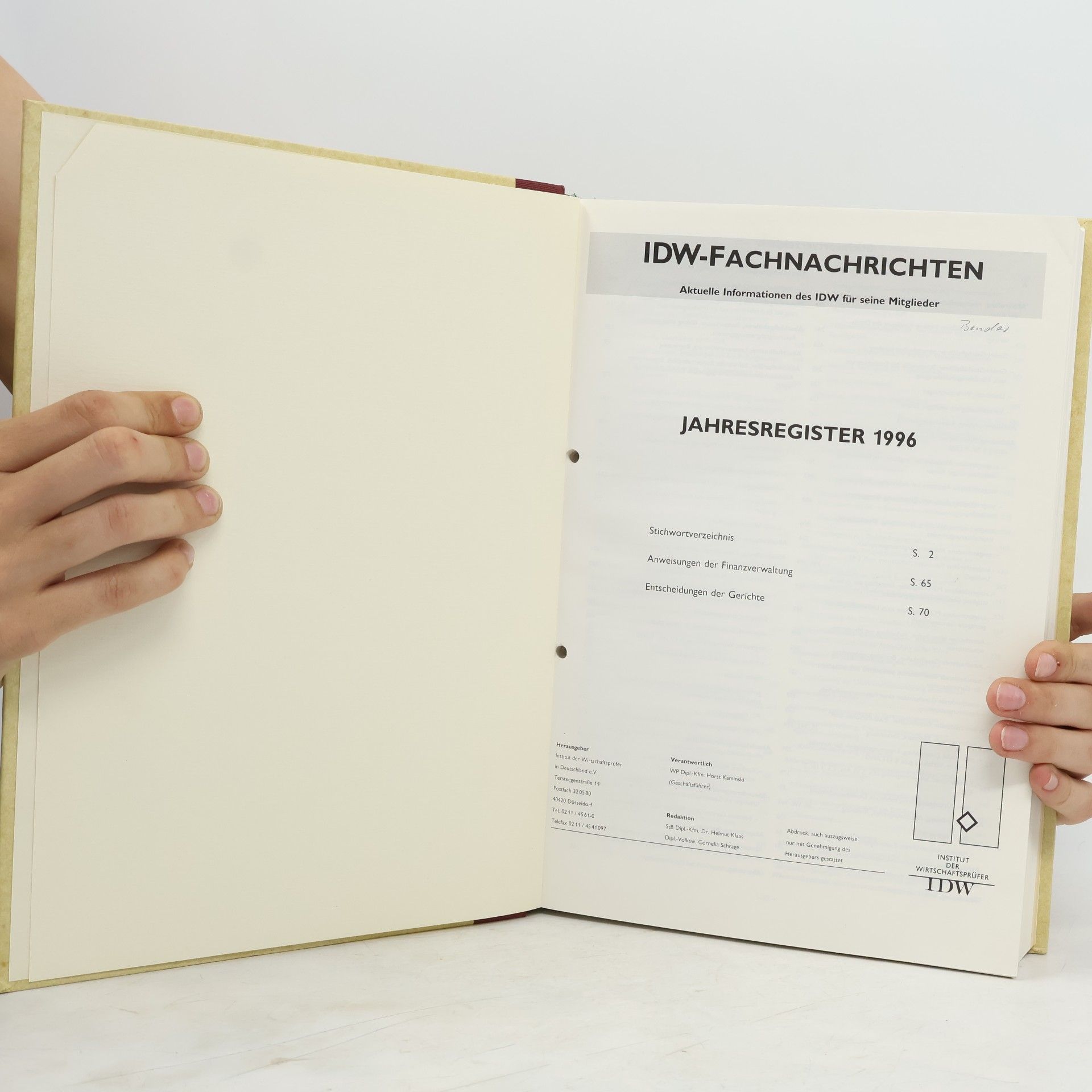 Various authors Jahresregister 1996