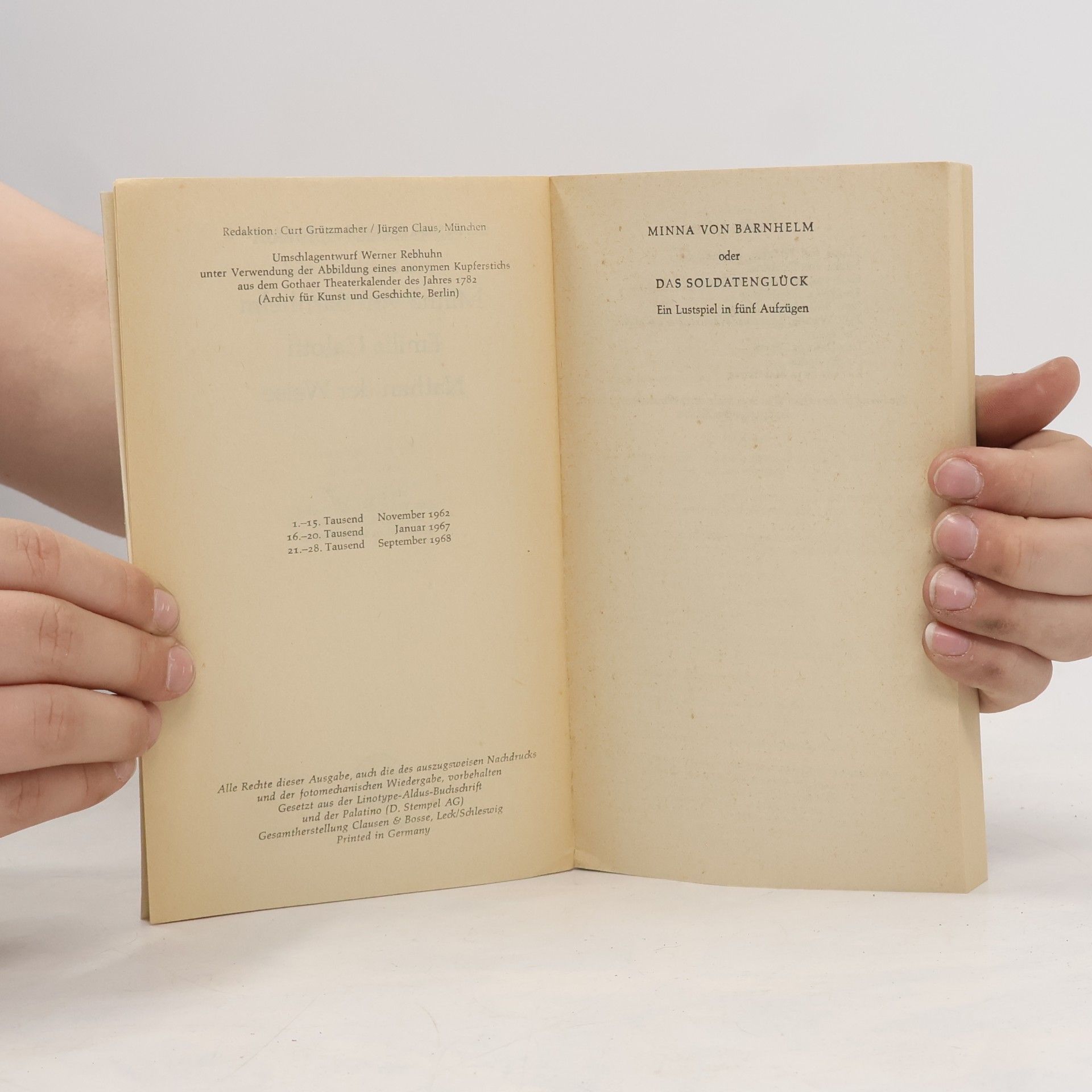 Gotthold Ephraim Lessing Minna von Barnhelm. Emilia Galotti. Nathan der Weise
