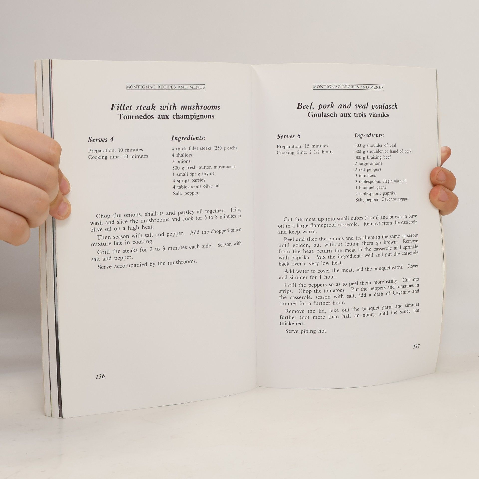 Michel Montignac Montignac Recipes and Menus