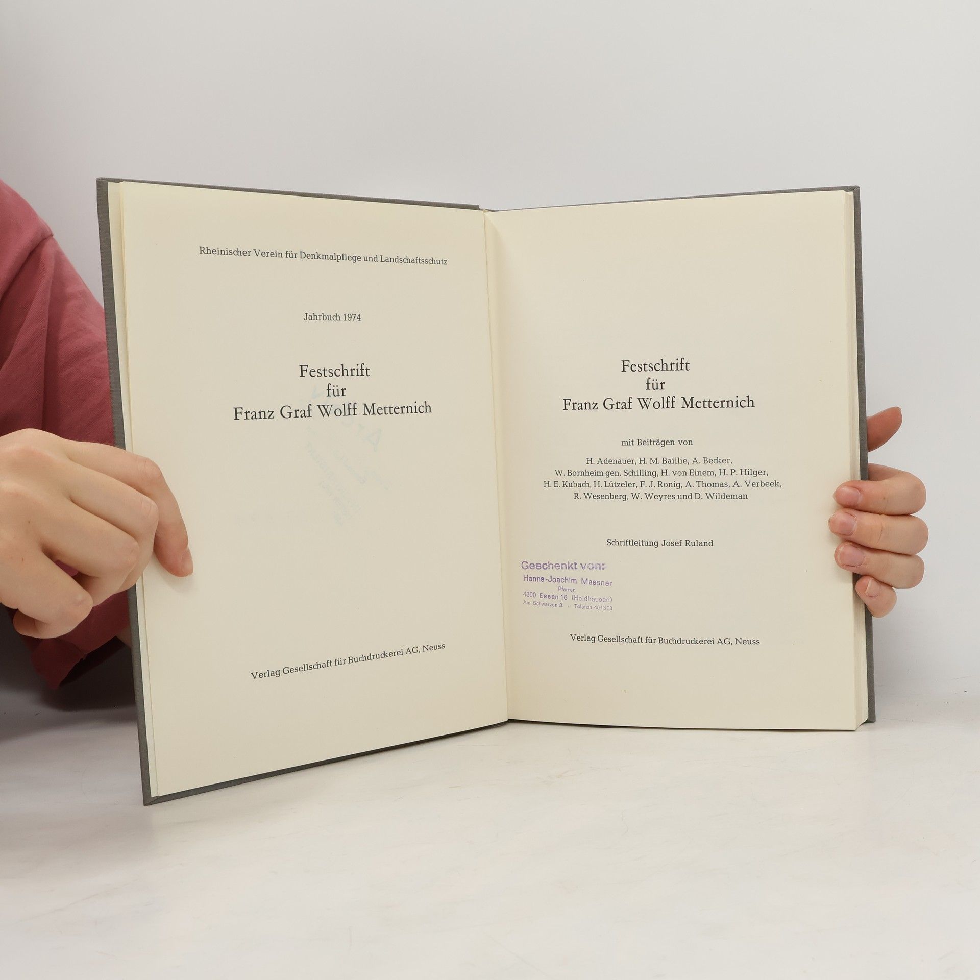 Autorenkollektiv Festschrift für Franz Graf Wolff Metternich